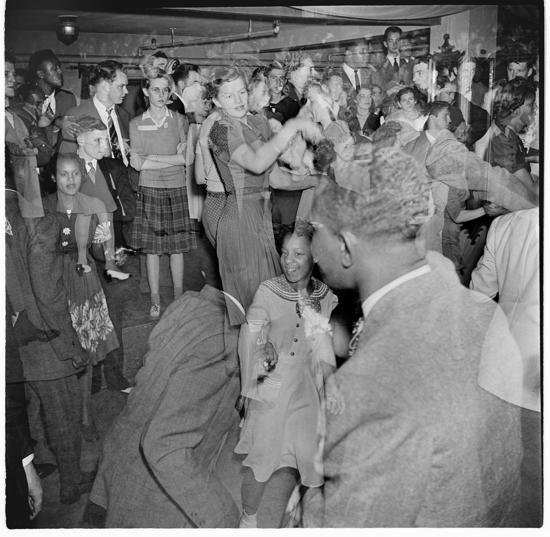 Image of Hazel Smith dancing in crowd, Seattle, circa 1947