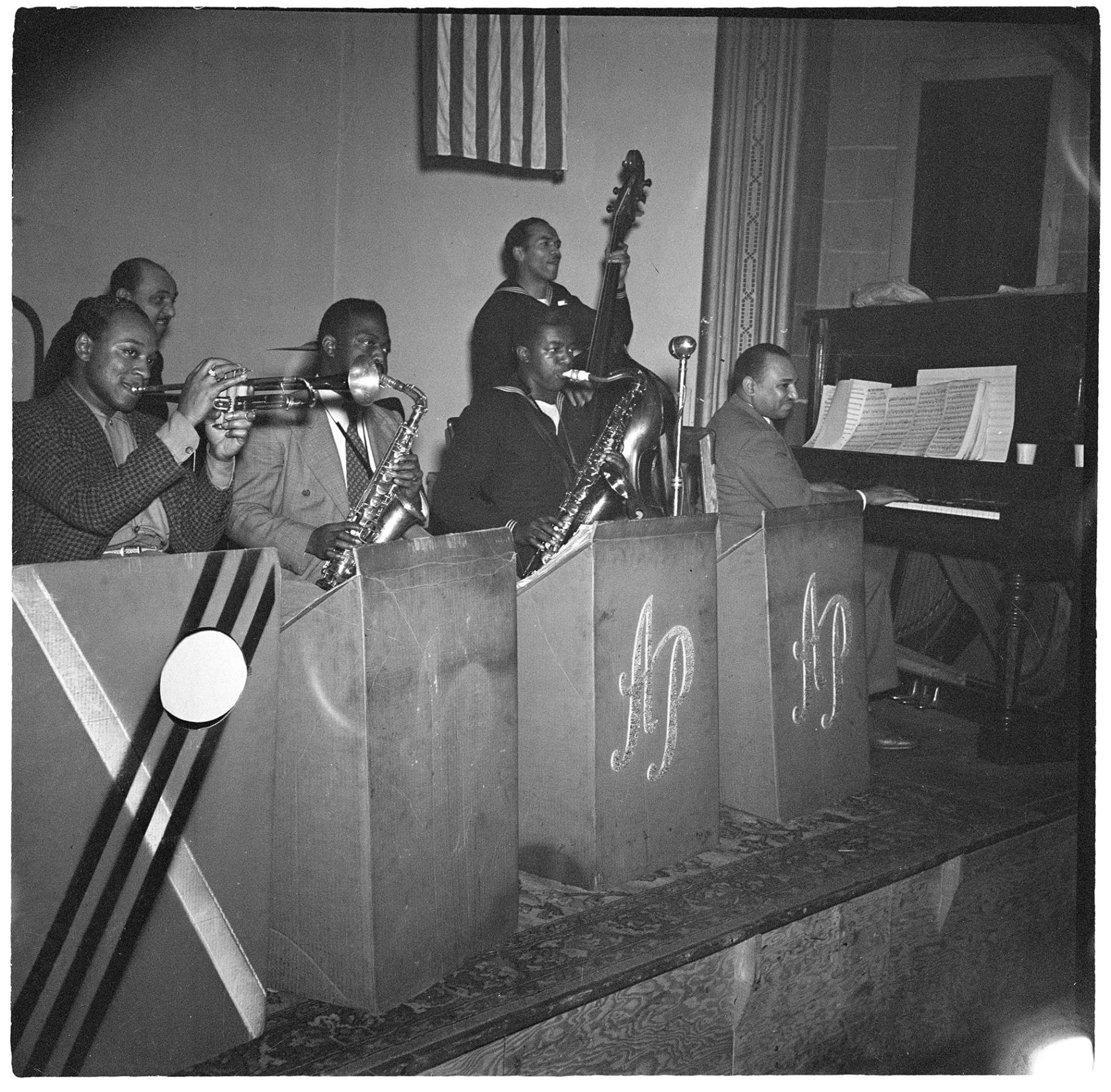 Image of Al Pierre's jazz band performing, Seattle, circa 1944
