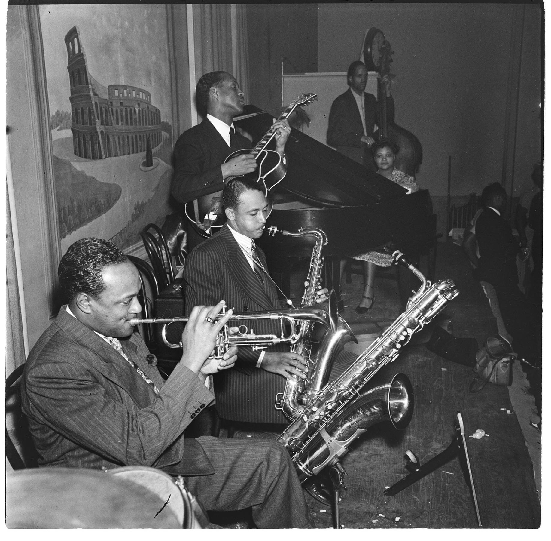 Image of Leon Vaughn and others performing, Seattle, circa 1947<br />Leon Vaughn and others performing, circa 1947<br />