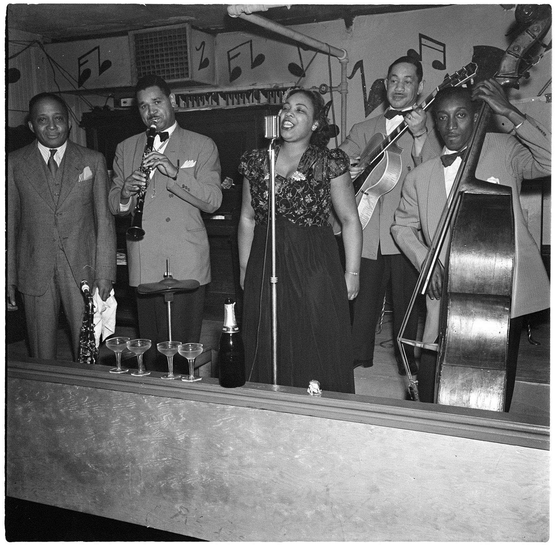Image of Singer and jazz band at the Black and Tan, Seattle, circa 1947
