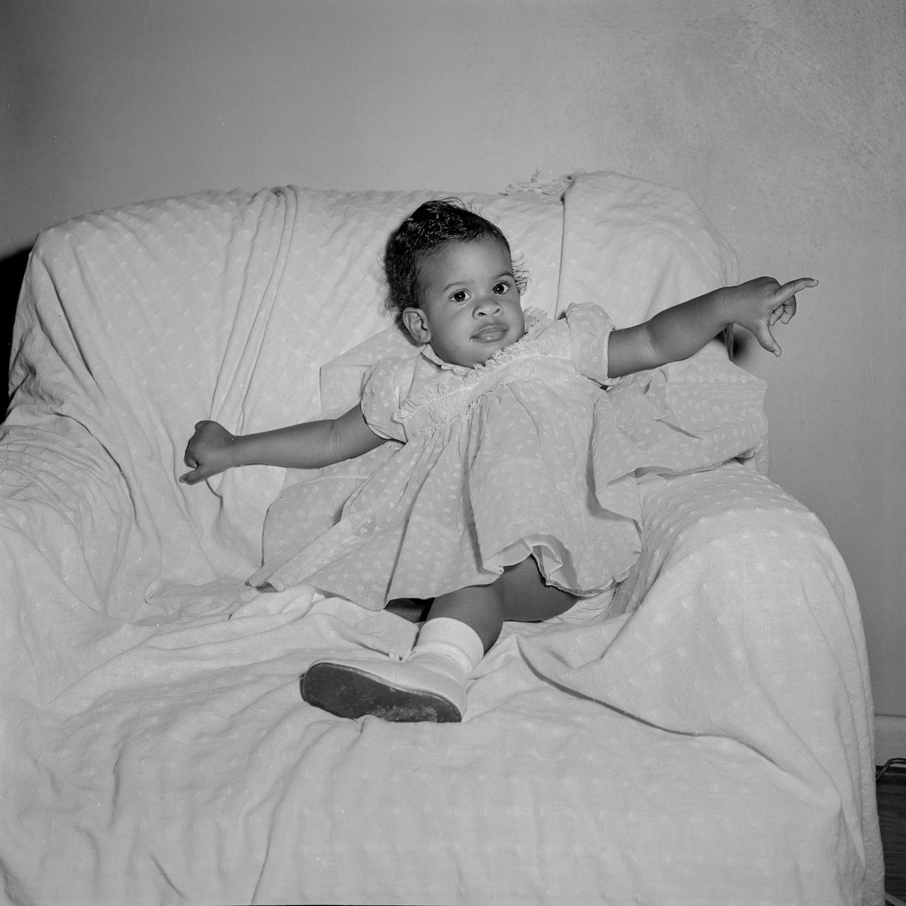 Image of Toddler sitting in a chair, Seattle, circa 1953
