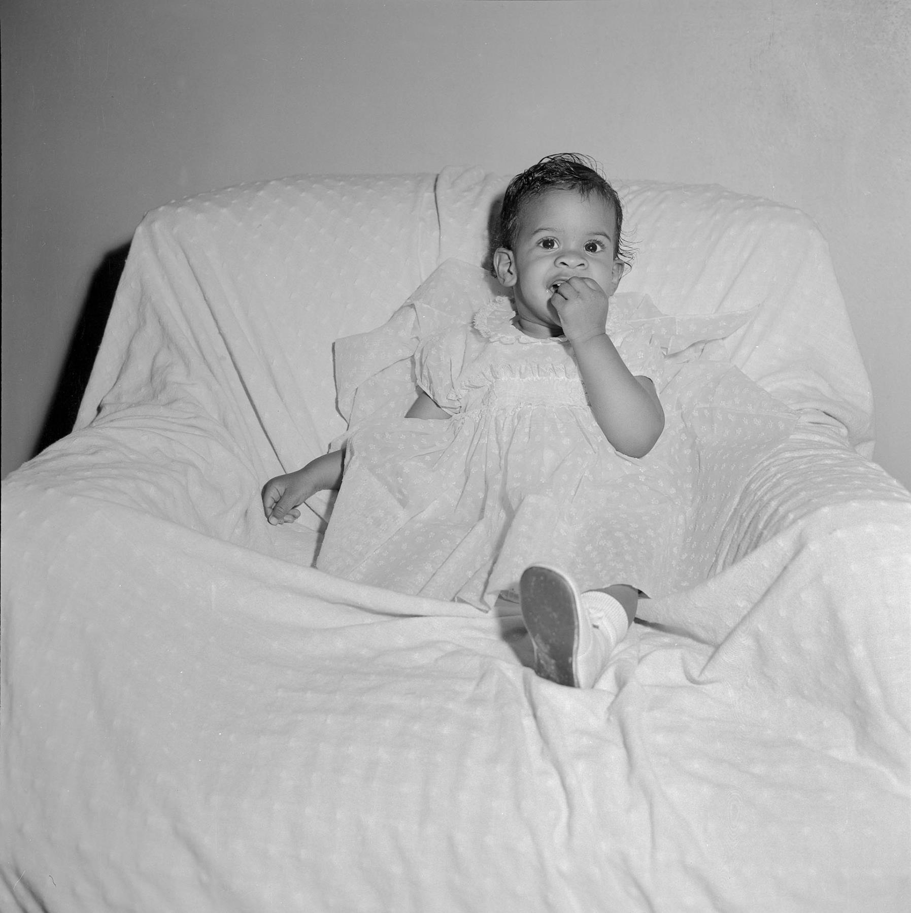 Image of Toddler sitting in a chair, Seattle, circa 1953