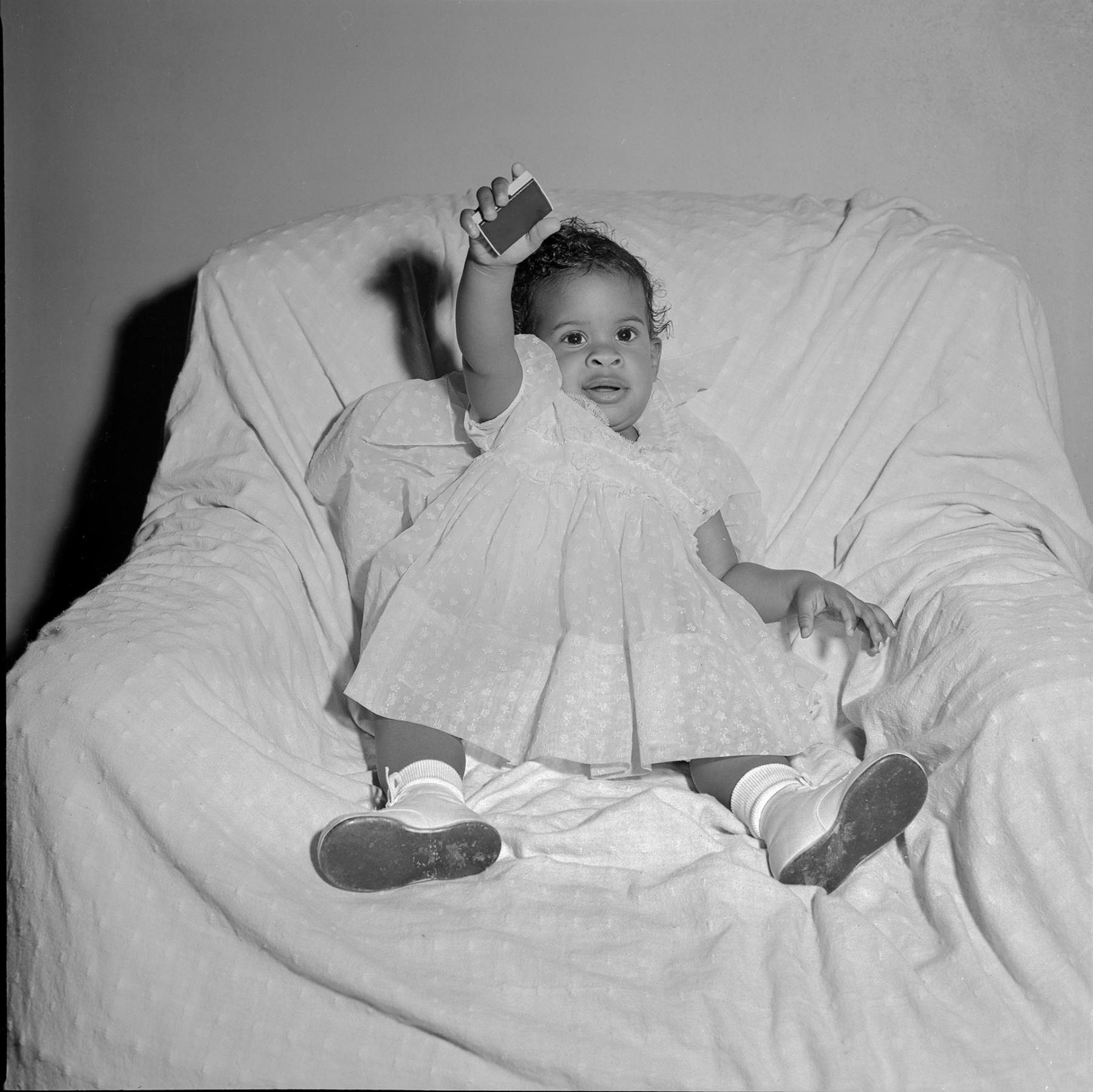 Image of Toddler sitting in a chair, Seattle, circa 1953
