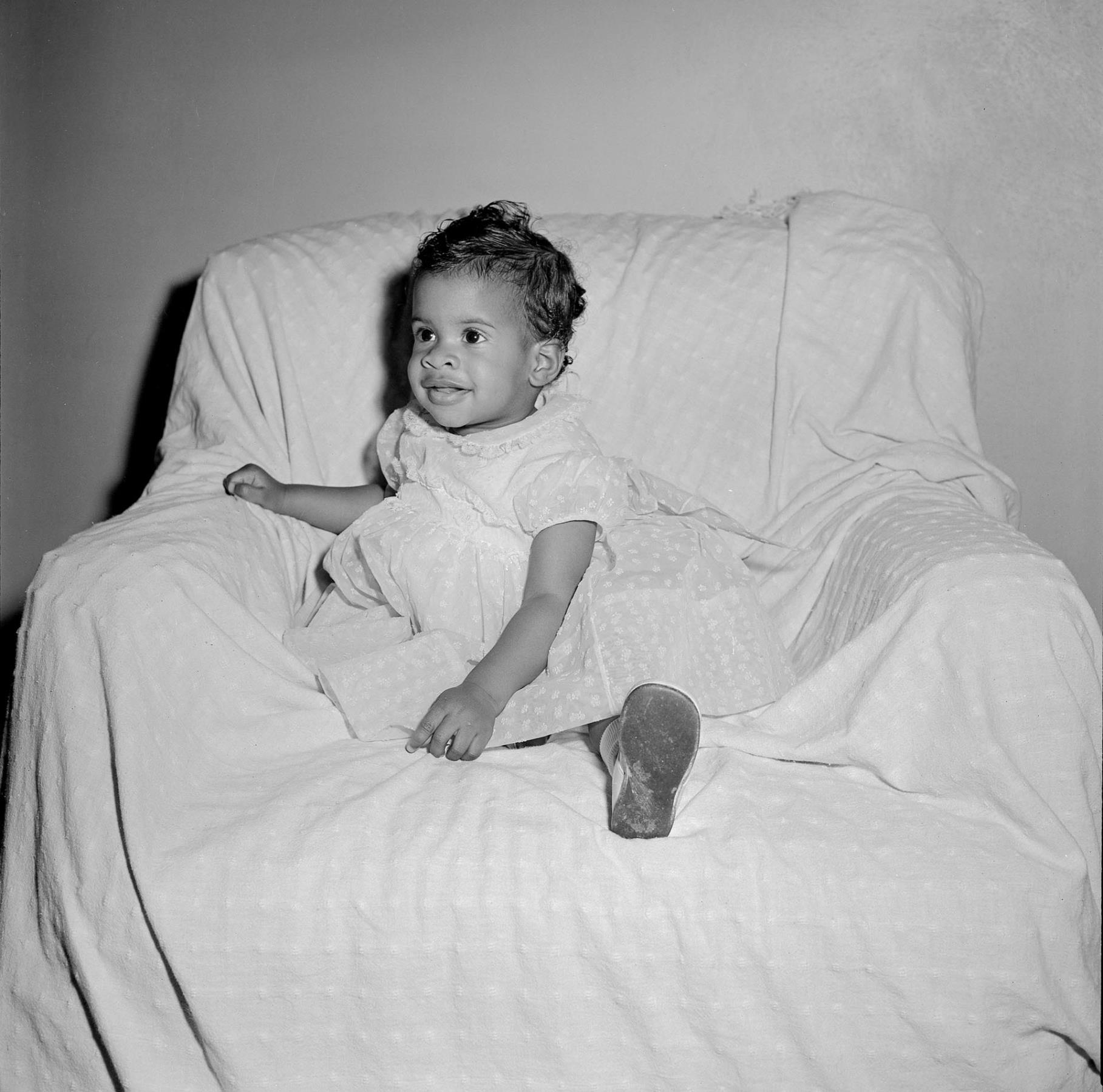Image of Toddler sitting in a chair, Seattle, circa 1953