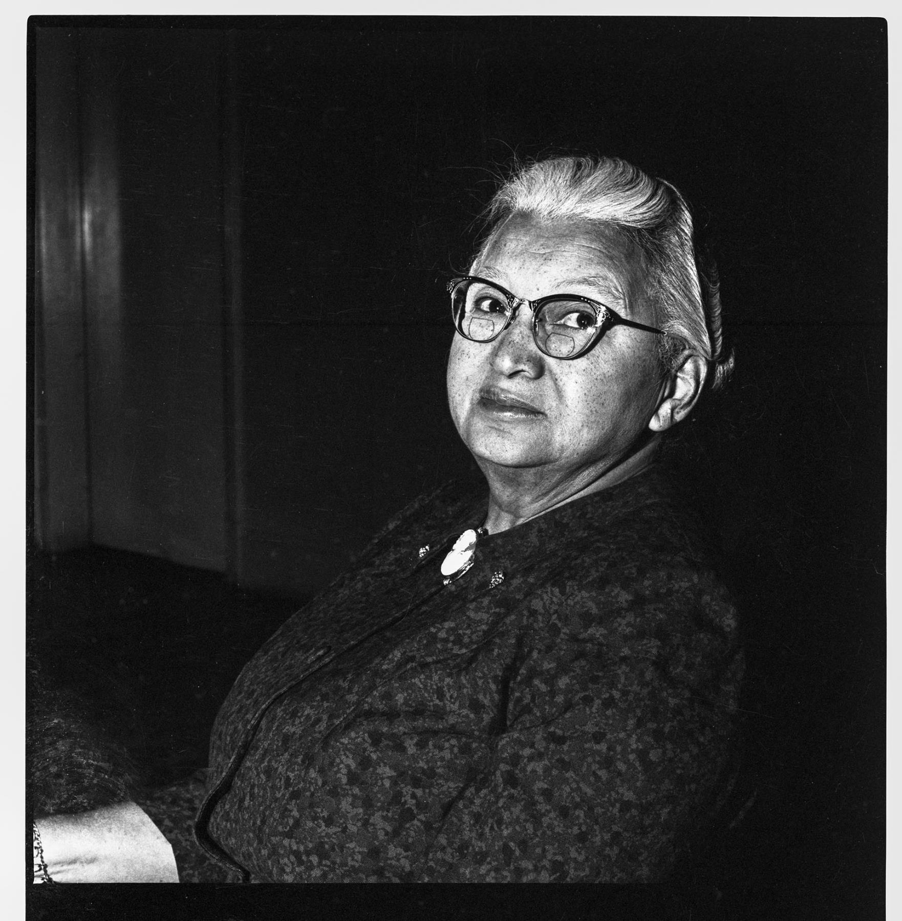 Image of Portrait of a woman with glasses, Seattle, circa 1953