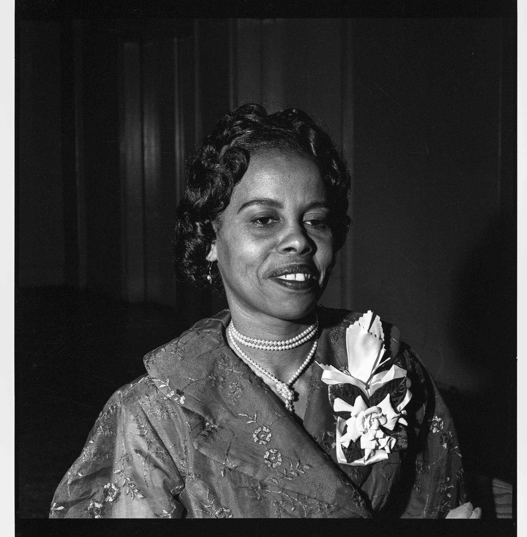 Image of Woman wearing formal attire, Seattle, circa 1953