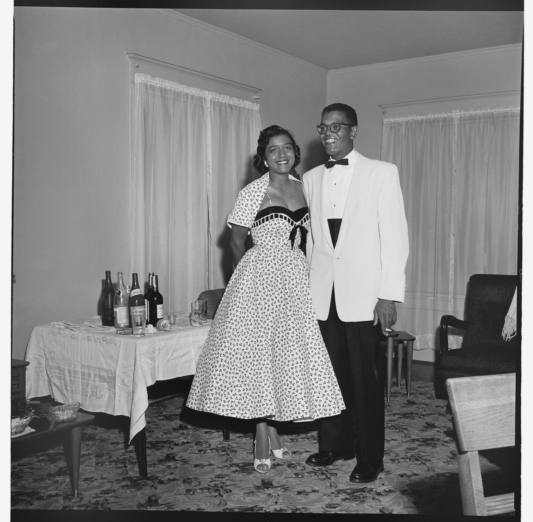 Image of Sonny and Gertrude Peoples posing in formal attire, Seattle, circa 1953