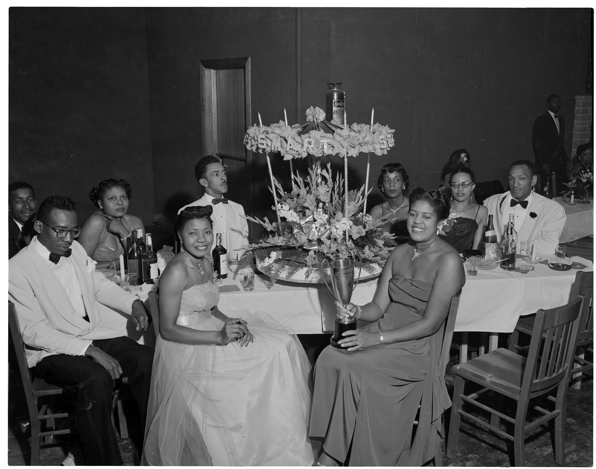 Image of Group seated at table at awards dinner, Seattle, circa 1955