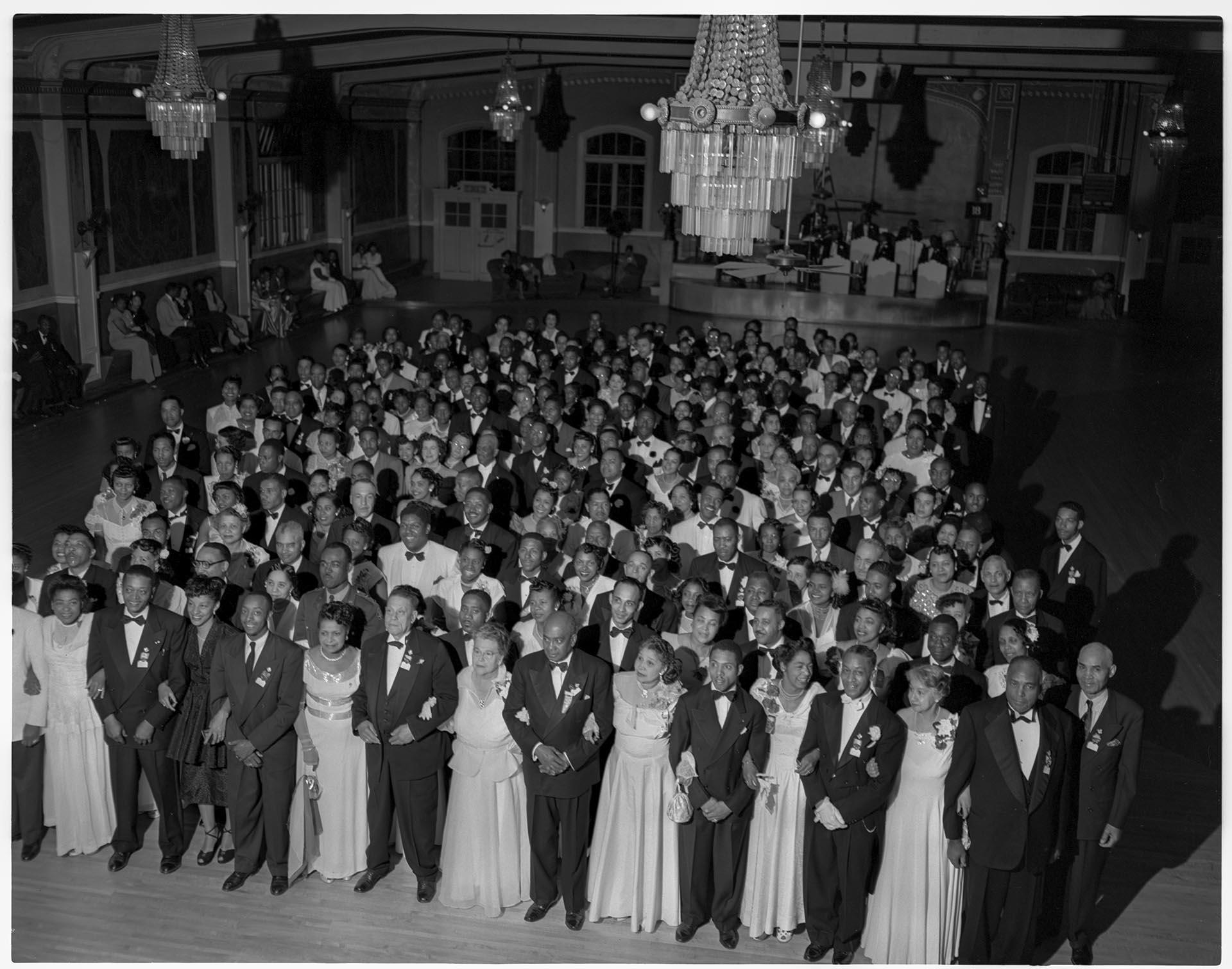 Image of Dancers posing at Faurot's Ballroom, Seattle, circa 1950