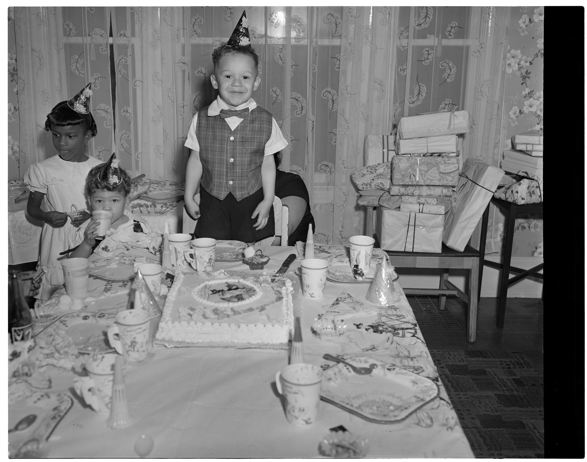 Image of Birthday boy at his party, Seattle, circa 1955