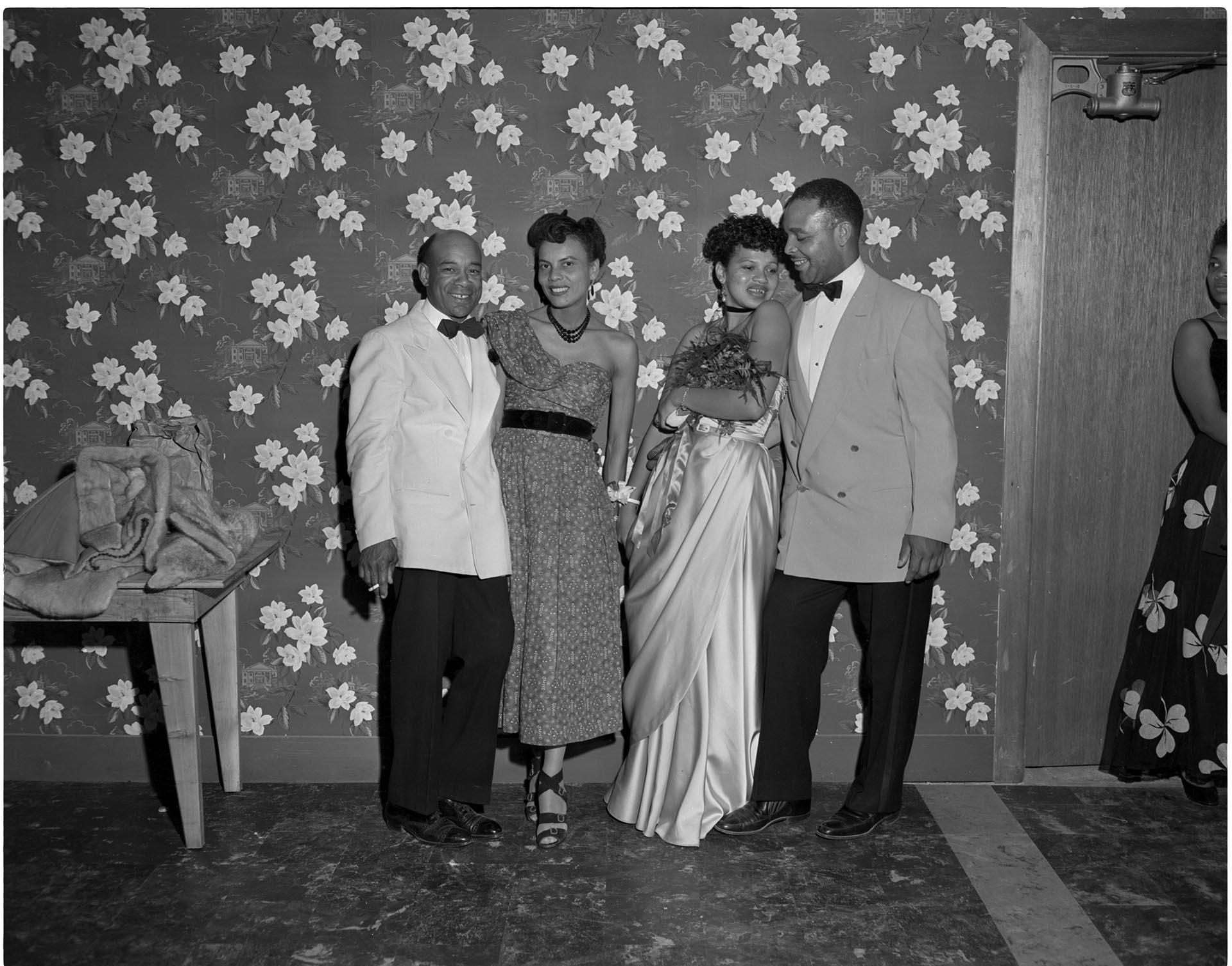 Image of Two couples posing in formal wear, Seattle, circa 1953