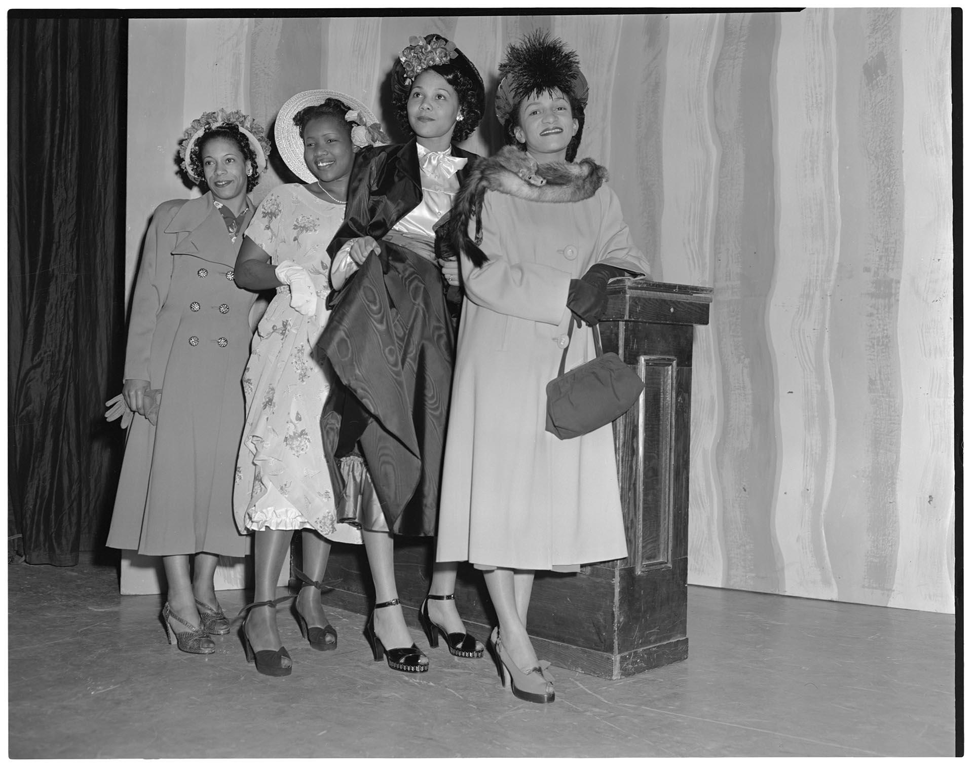 Women posing at fashion show, Seattle, circa 1953 Museum of History & Industry Women posing at fashion show, Seattle, circa 1953 Museum of History & Industry