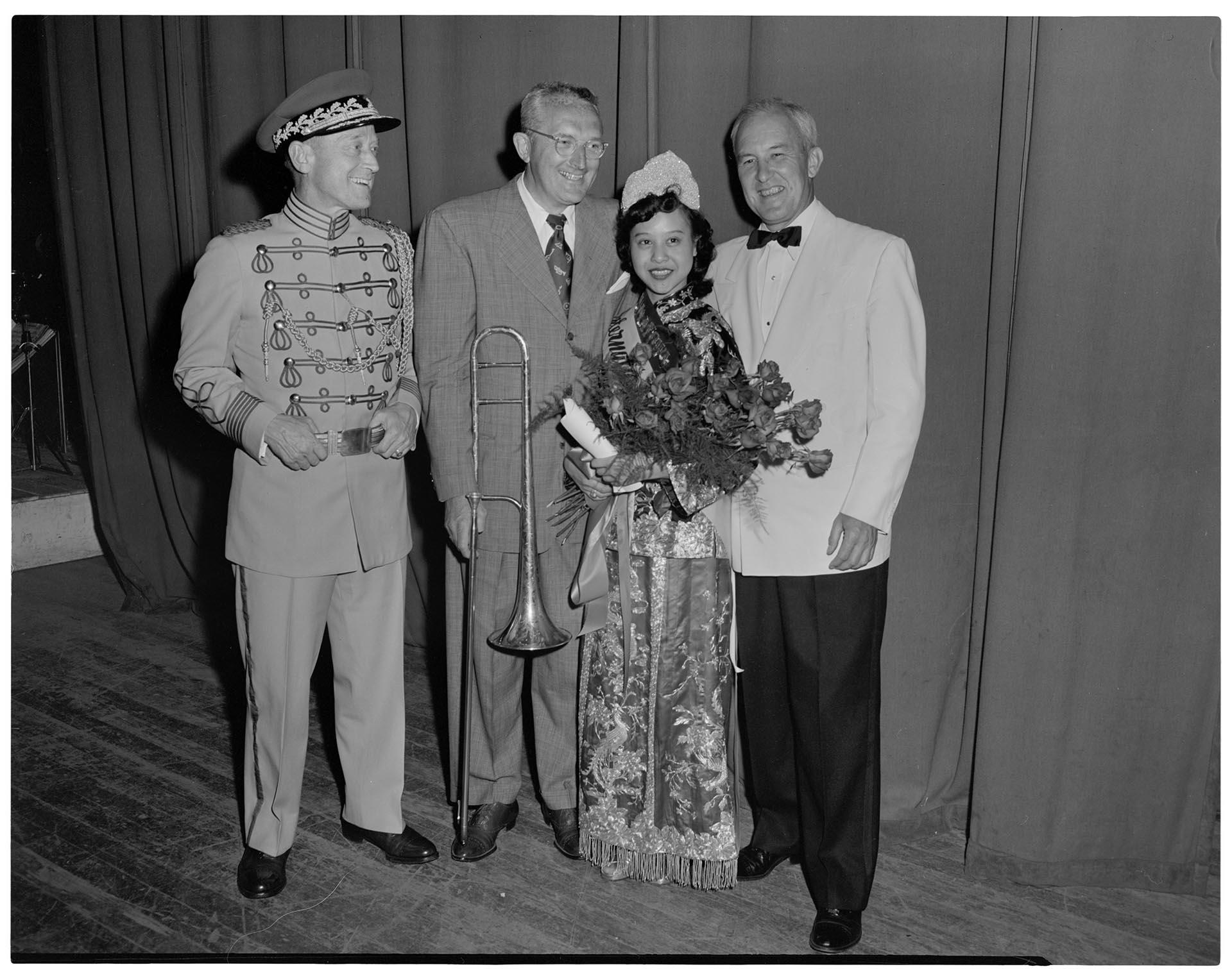 Image of Seafair Princess with mayor and others, Seattle, July 23, 1951