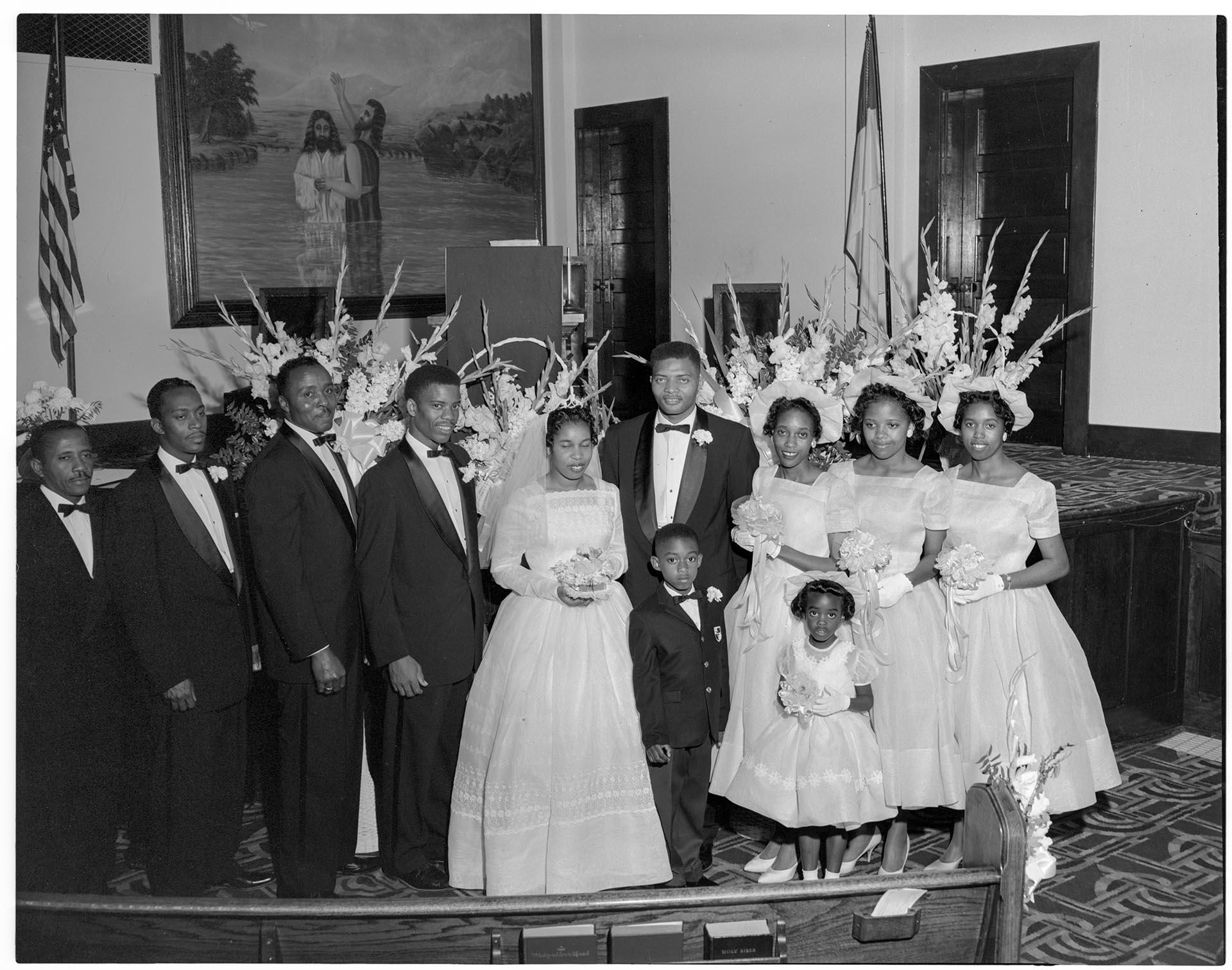 Image of Wedding party in church, Seattle, 1959