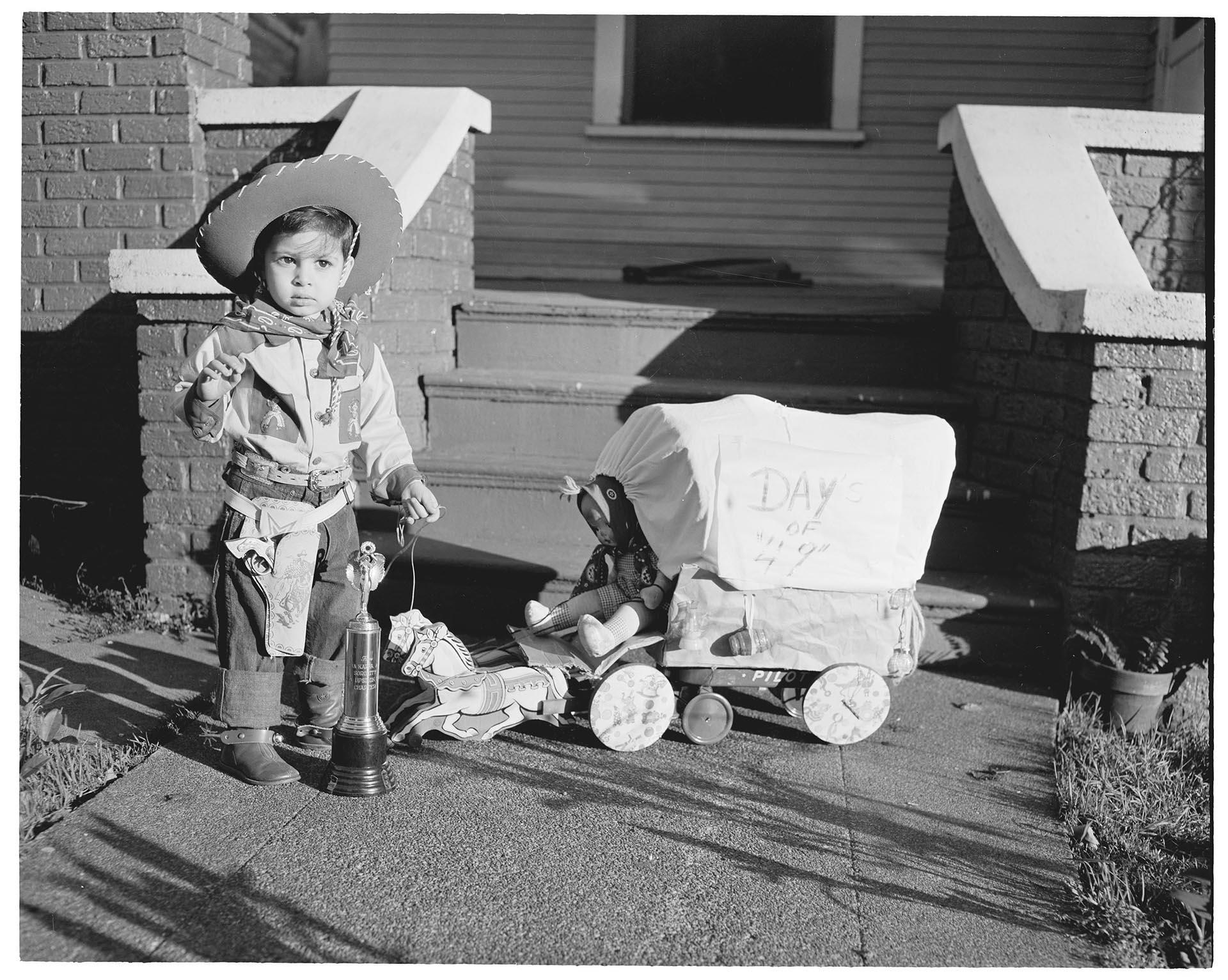 Image of Mrs. Kreisel's grandchild in cowboy costume, Seattle, circa 1949