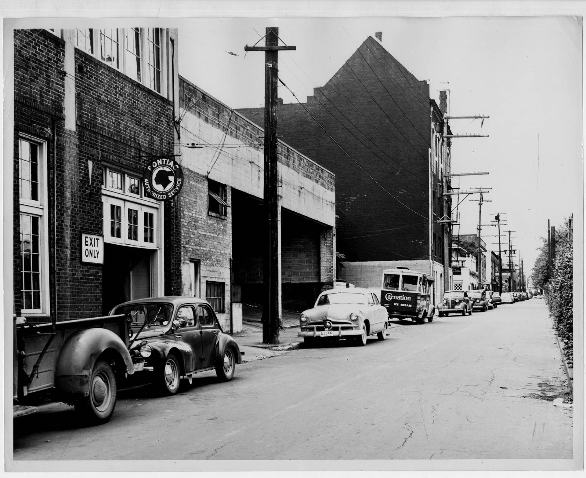 Image of View north up Nagle Place from E. Pine St. on Capitol Hill, Seattle, circa 1954
