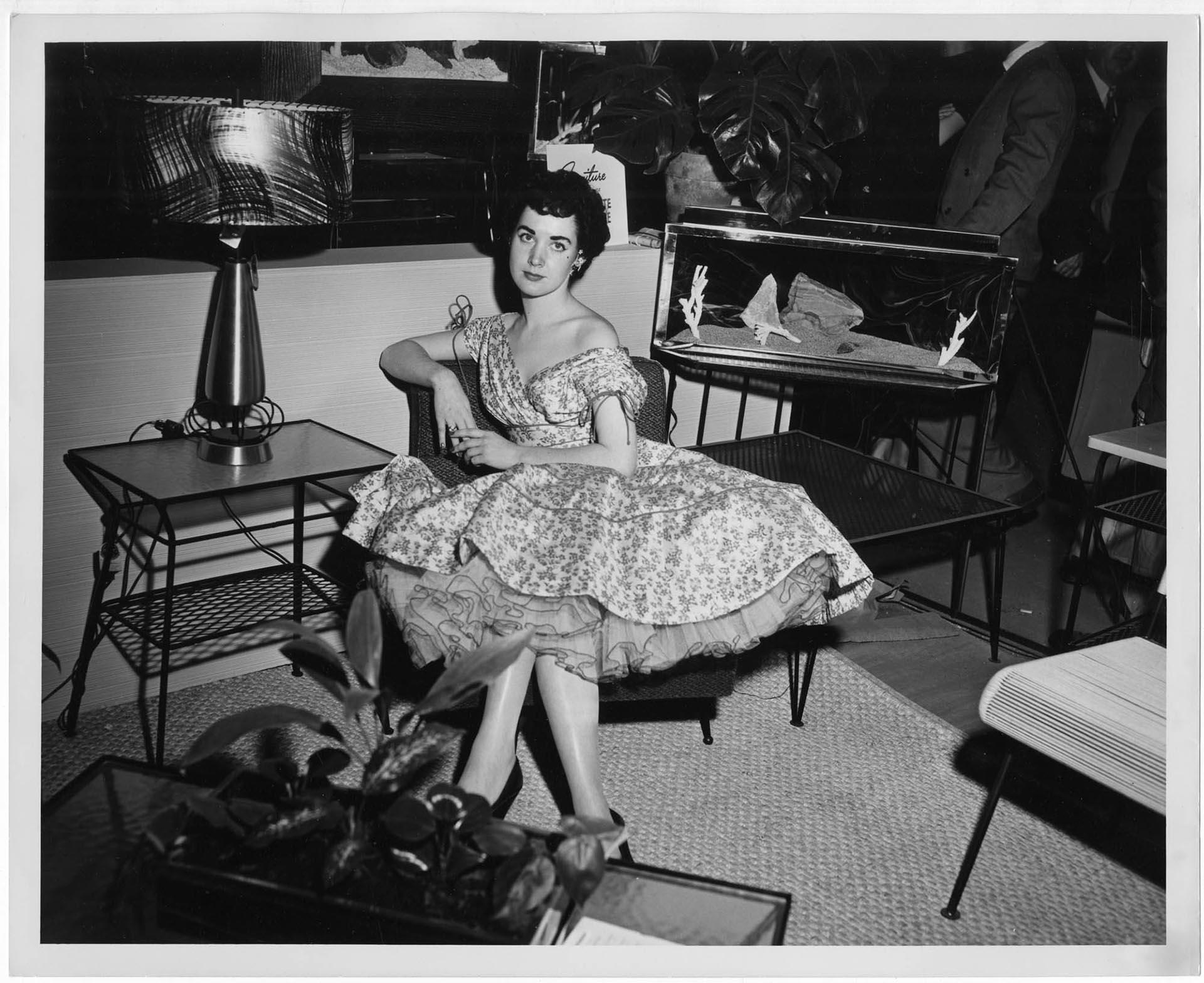 Image of Woman with an aquarium, Seattle, circa 1955