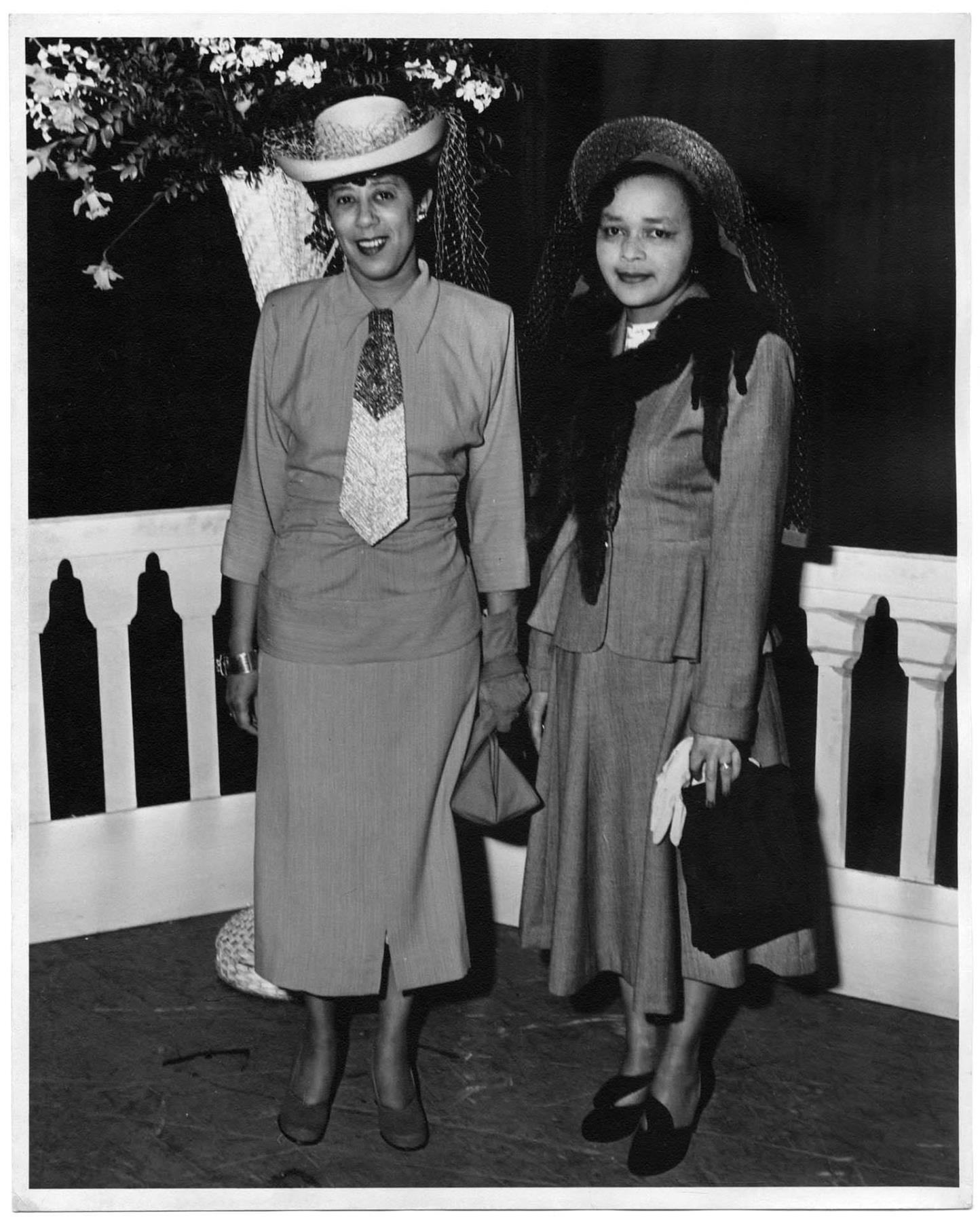 Image of Two women standing on porch, Seattle, circa 1954