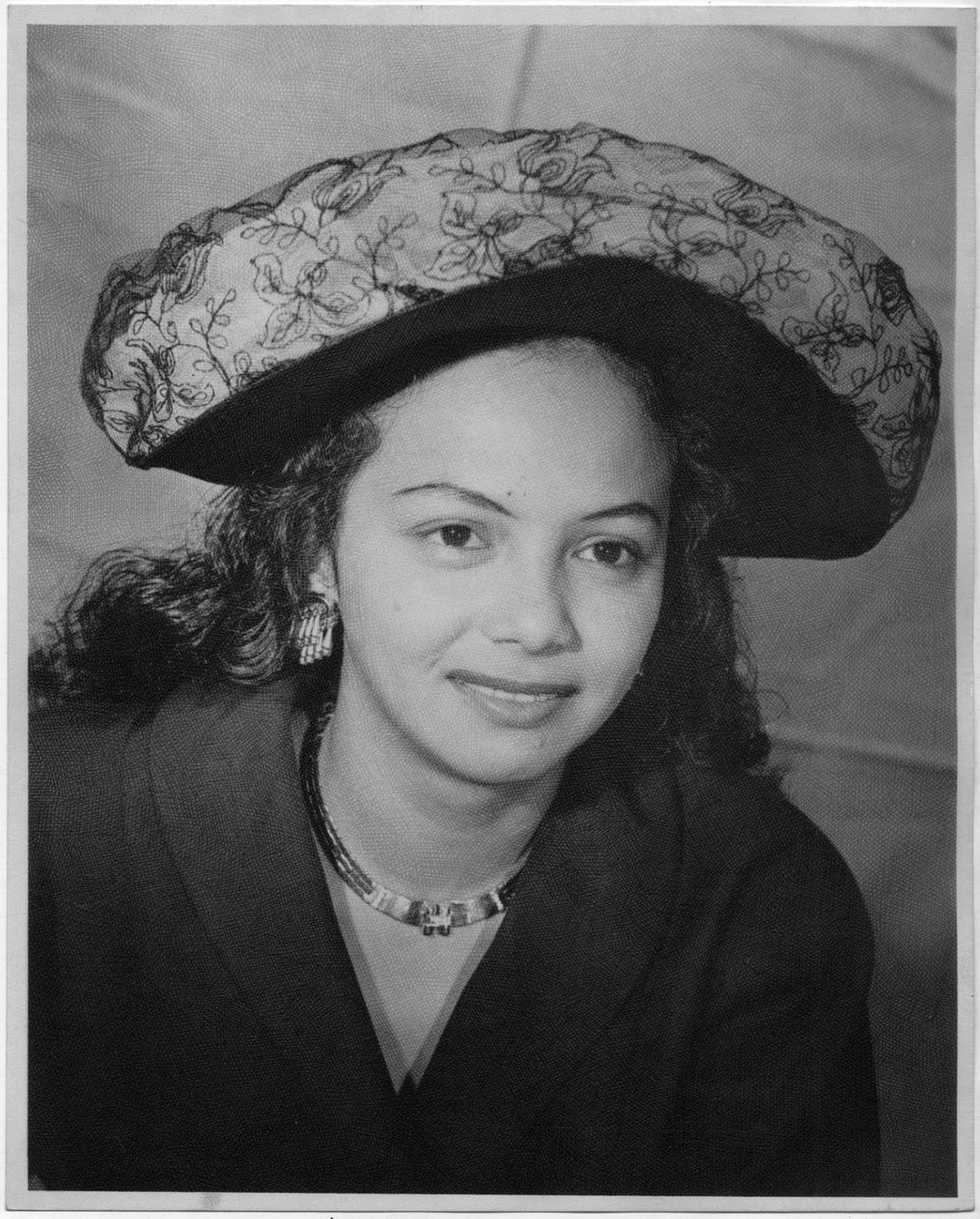 Image of Young woman with hat, Seattle, circa 1960