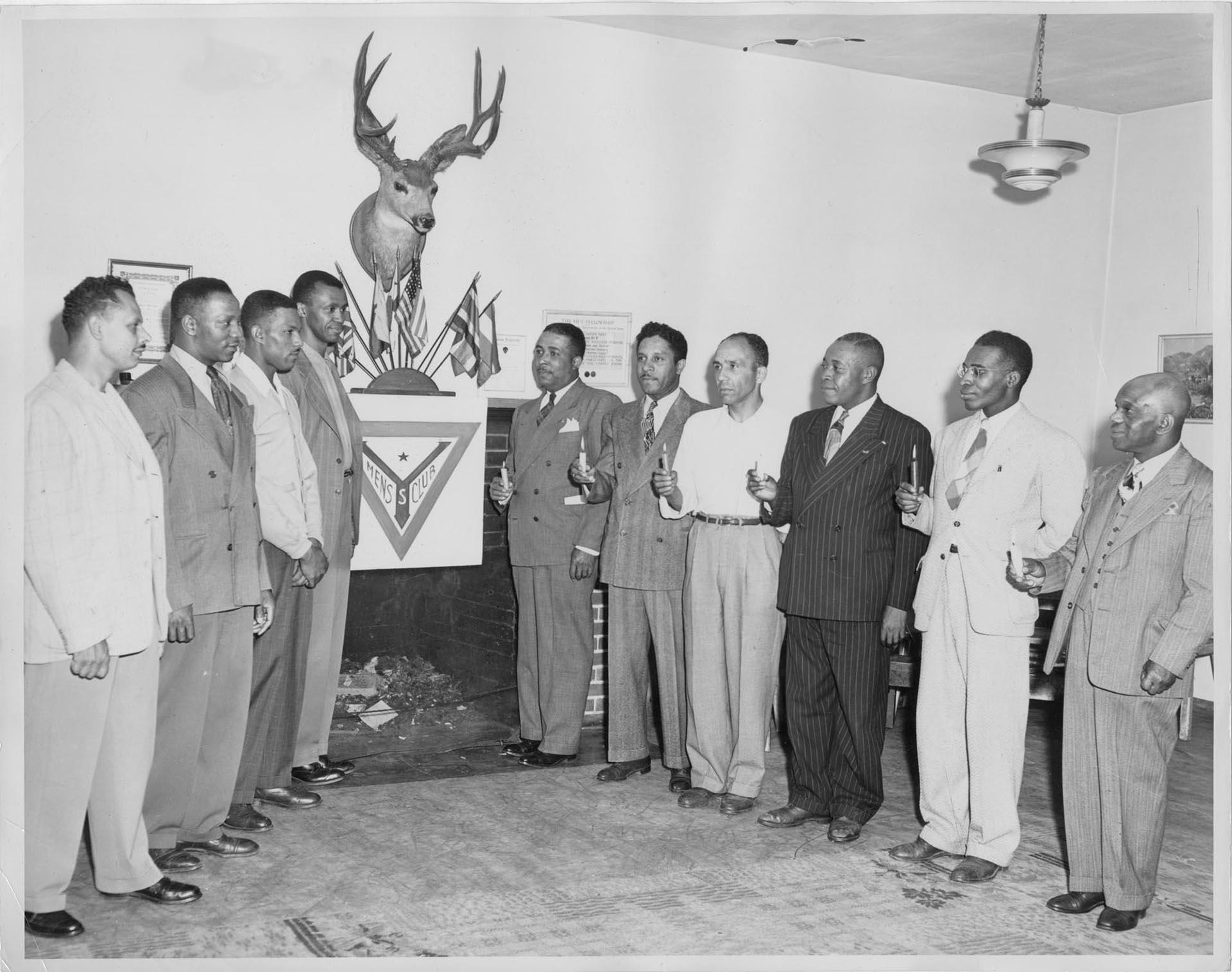 Image of Two members of the YMCA Men's Club, Seattle, circa 1952