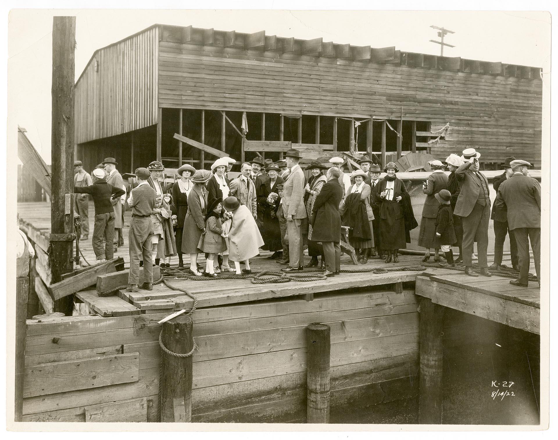 Image of Launch party for Kirsten-Boeing boat, Seattle, August 14, 1922