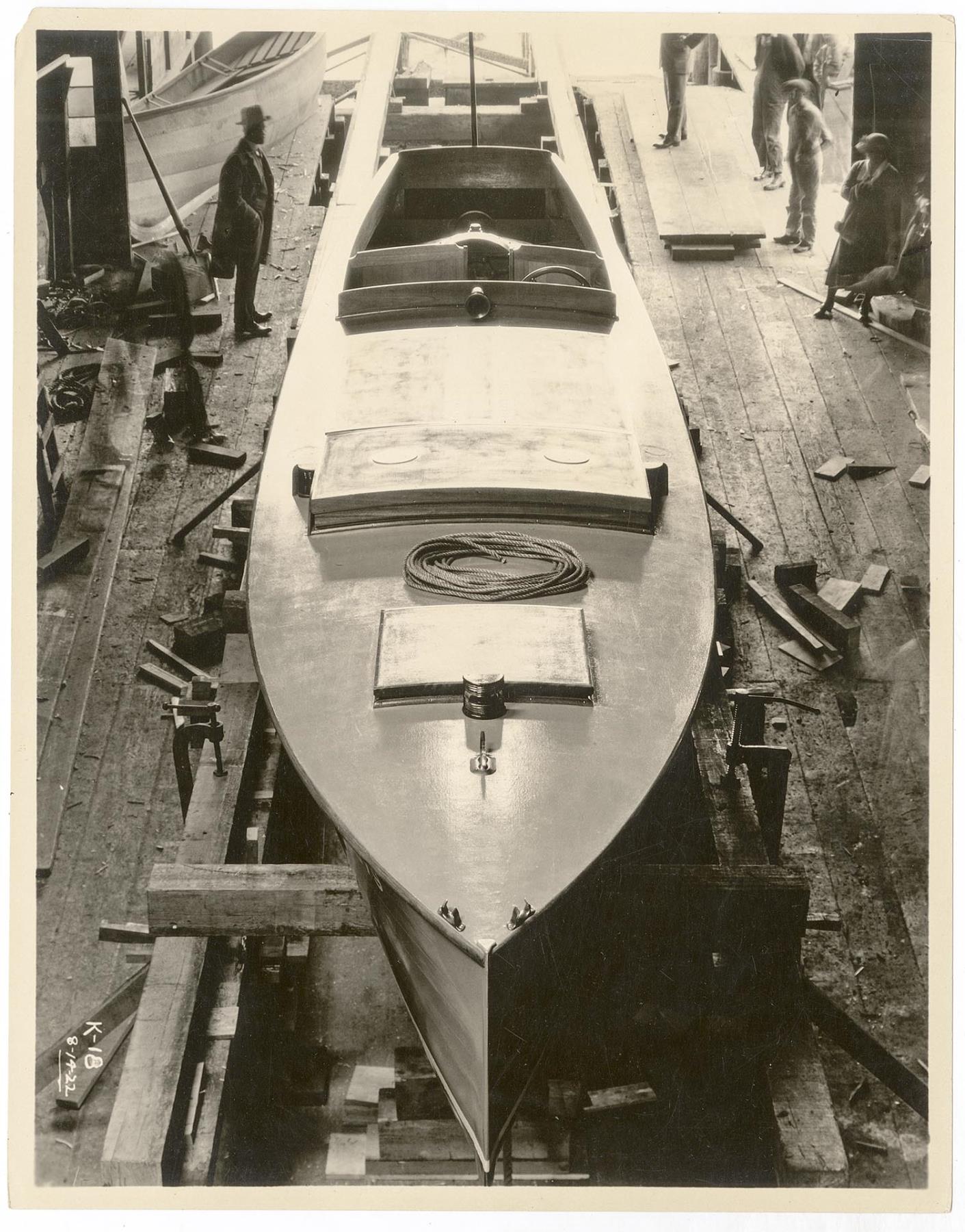 Image of Kirsten-Boeing boat in drydock, Seattle, August 14, 1922