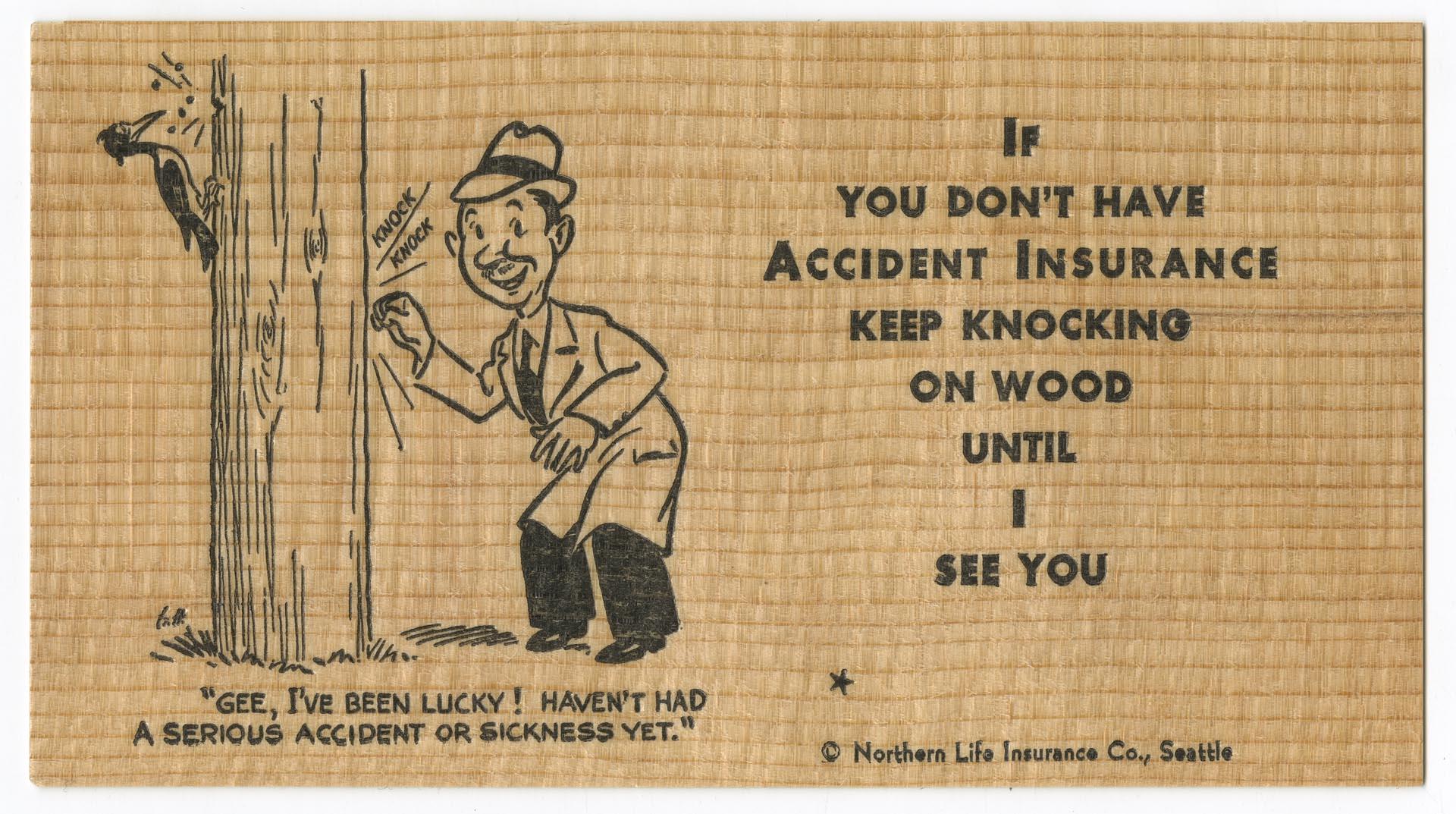 Image of Northern life insurance advertising card, 1937