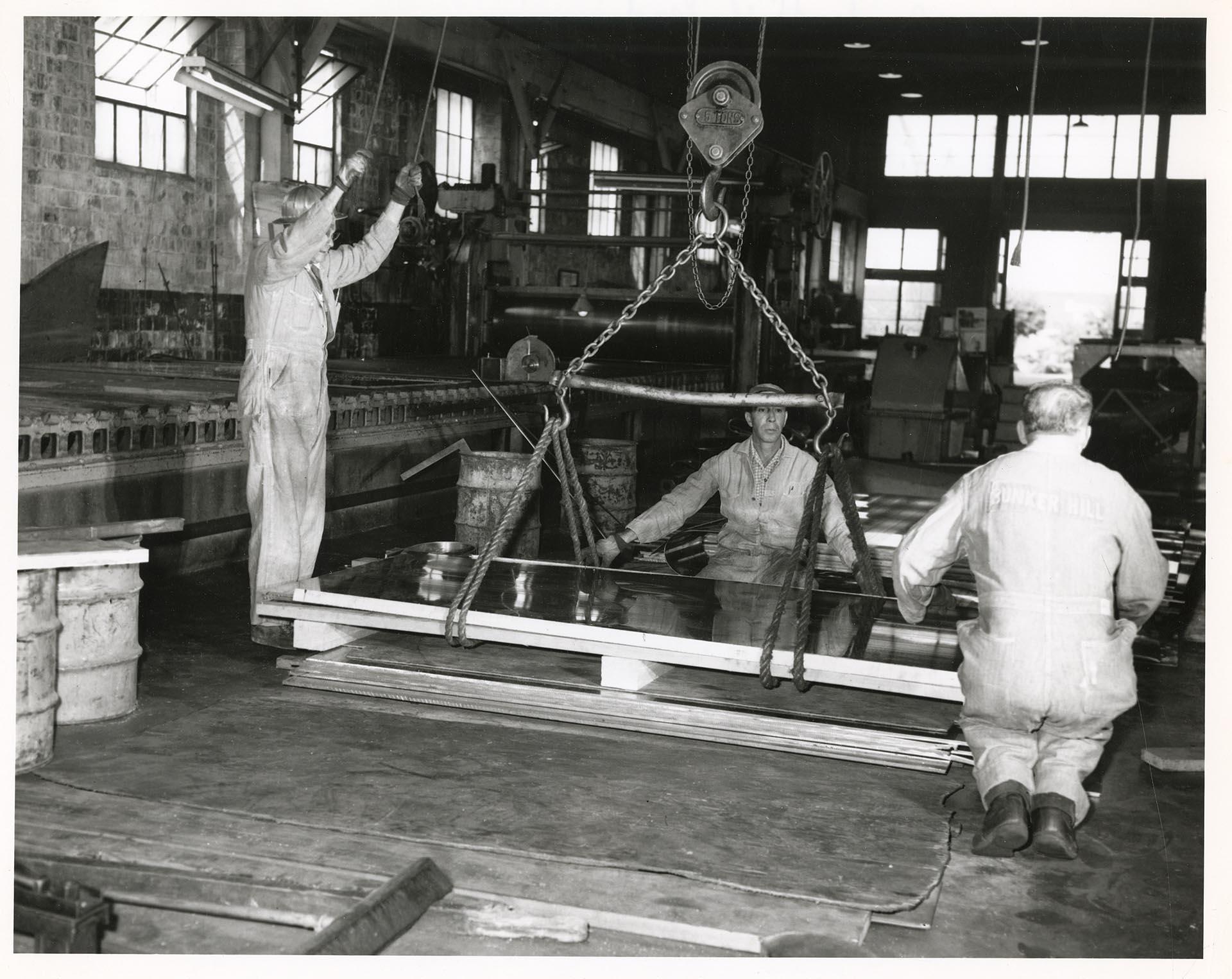 Image of Employees working in lead manufacturing plant, Seattle circa 1950