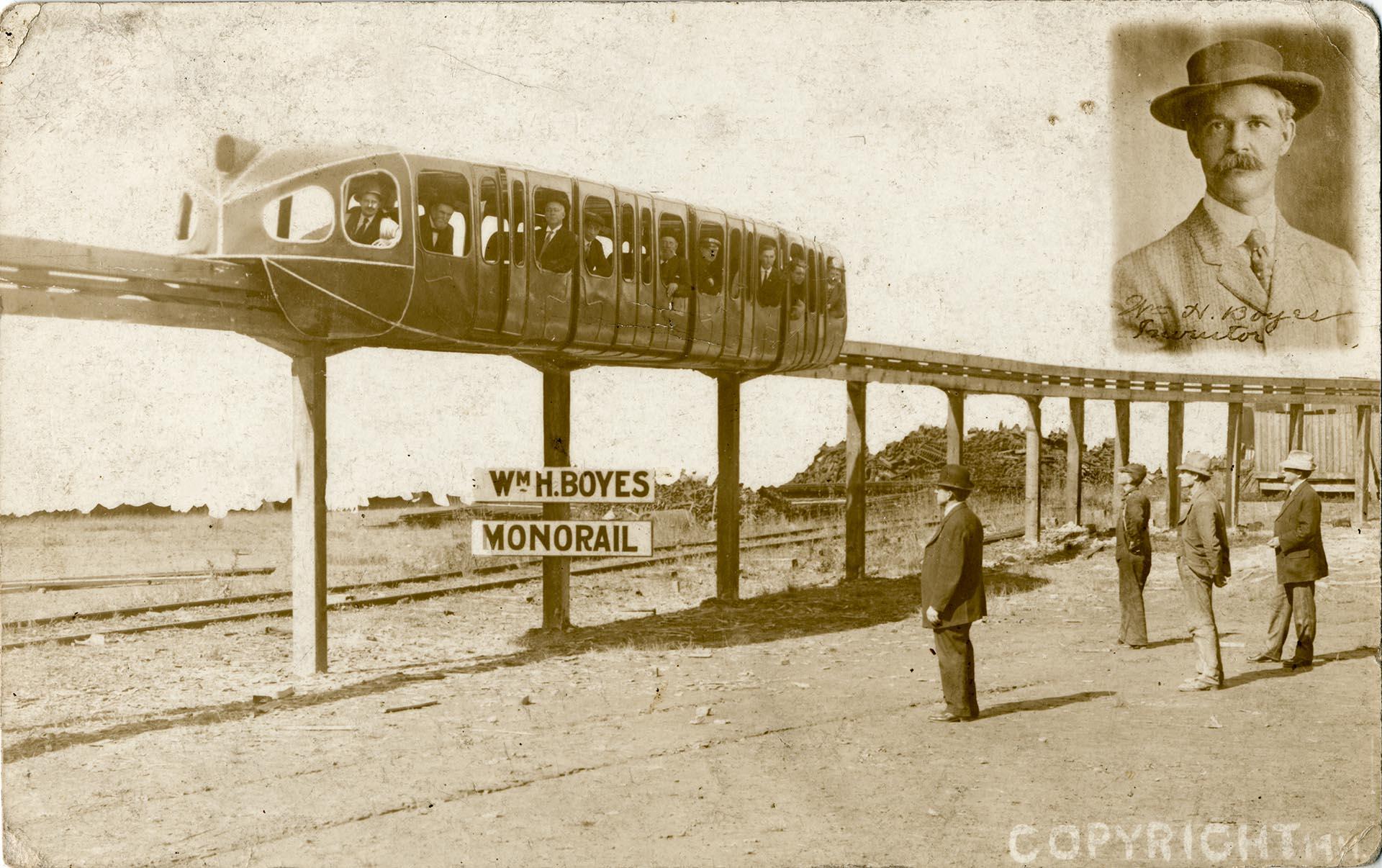 Image of Postcard of monorail test track, Seattle, 1911