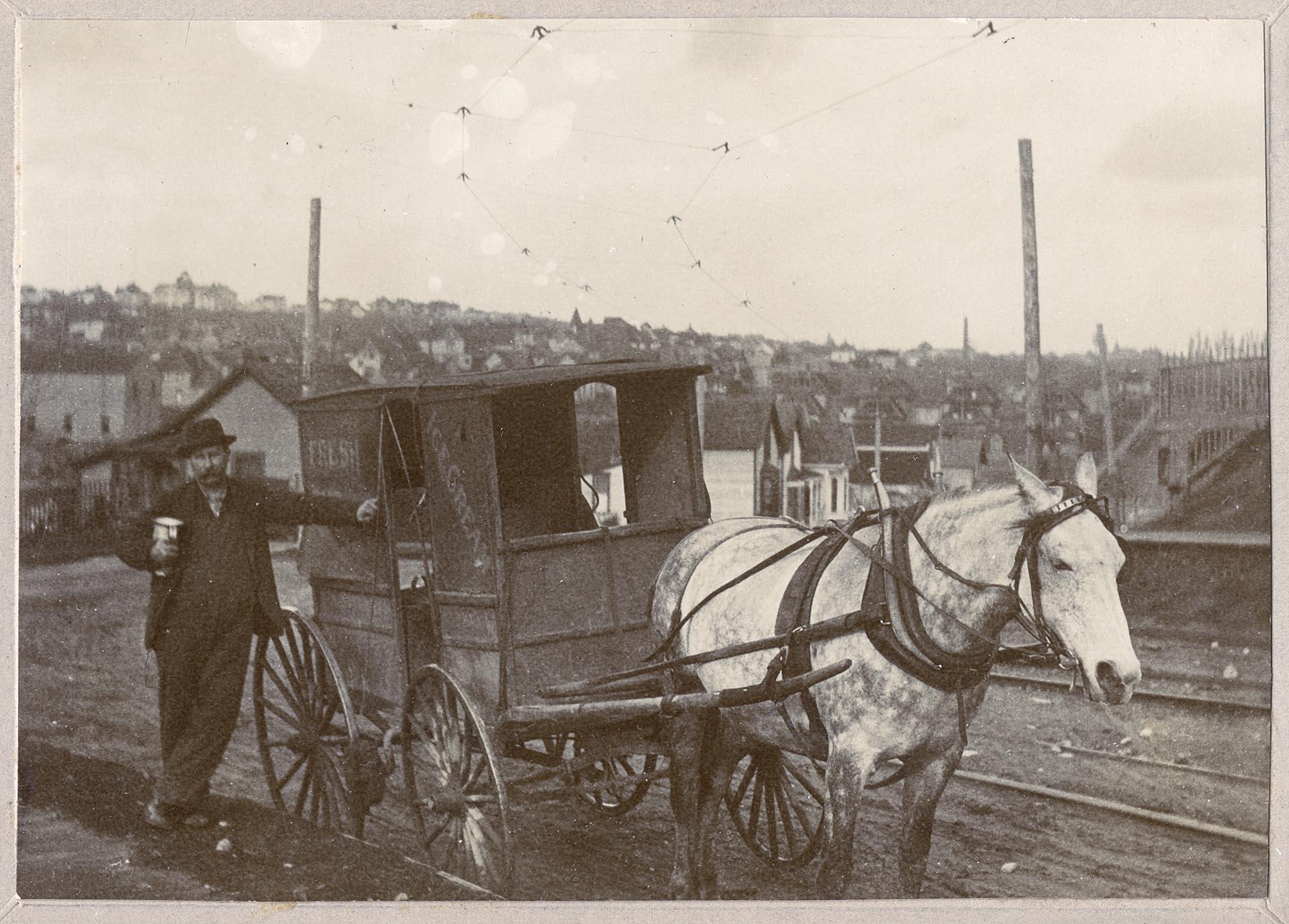 Image of Ice cream delivery wagon, circa 1880