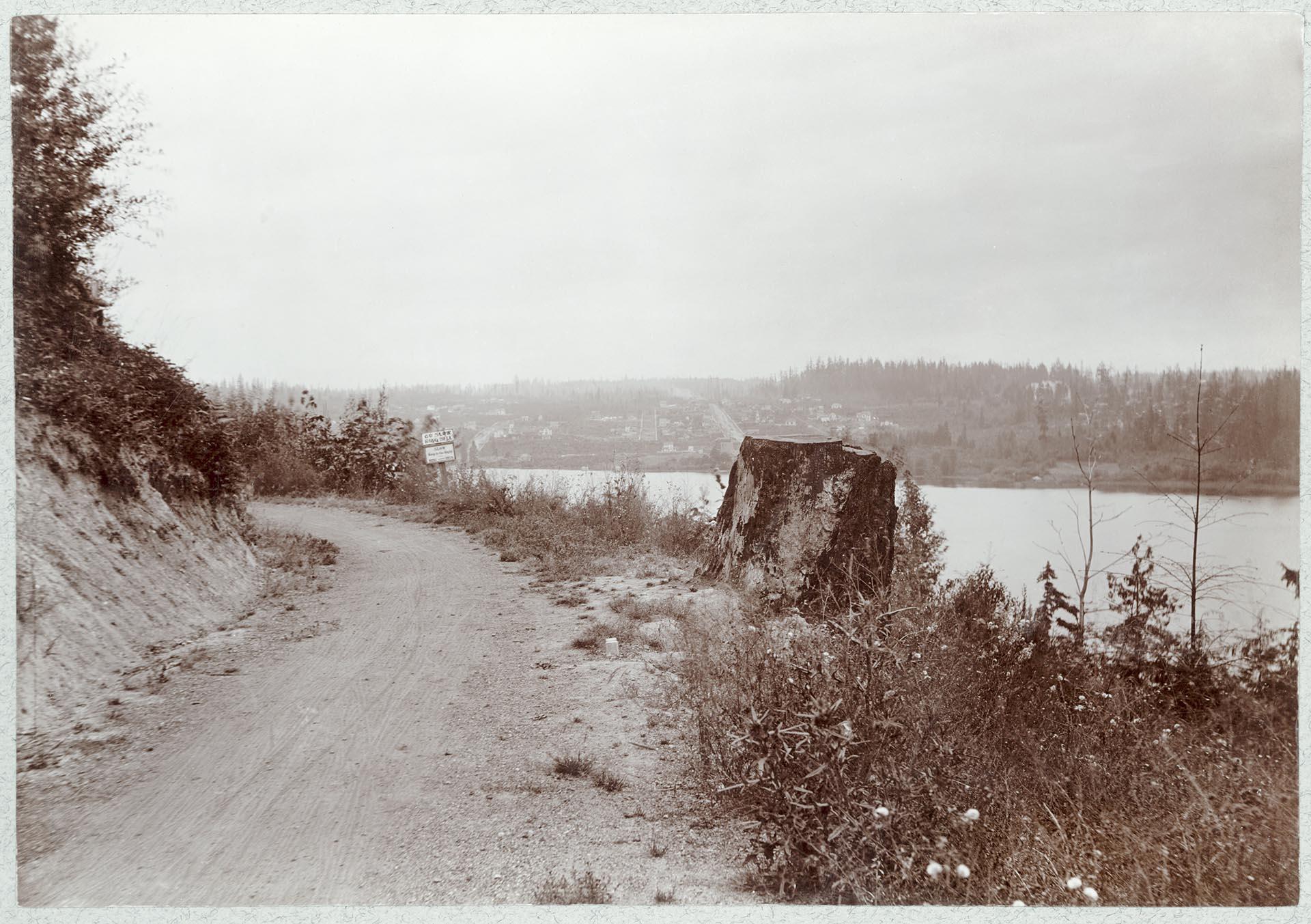 Image of View of Lake Union from the Lake Washington Bicycle Path, Seattle, circa 1902