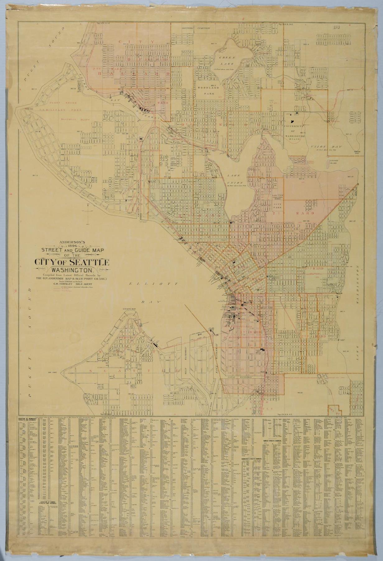 Image of Anderson's 1896 Street and Guide Map of the City of Seattle