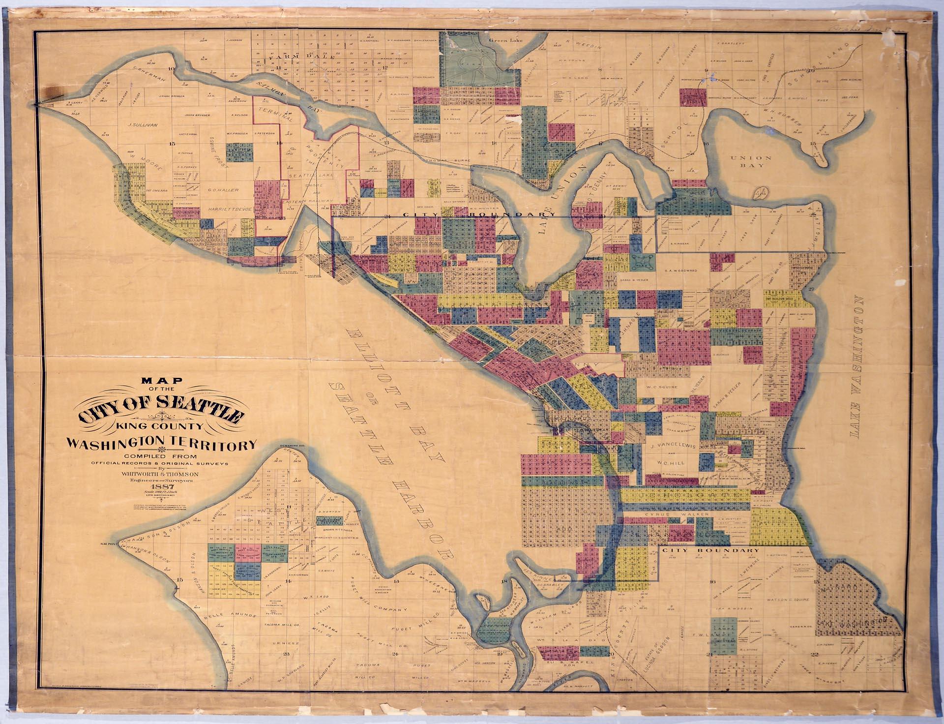 Image of Map of the City of Seattle, King County, Washington Territory, 1887