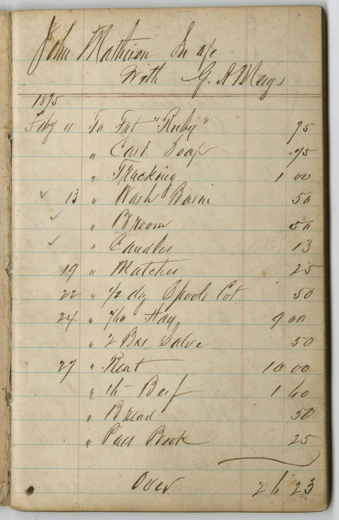 Image of Account book, 1875