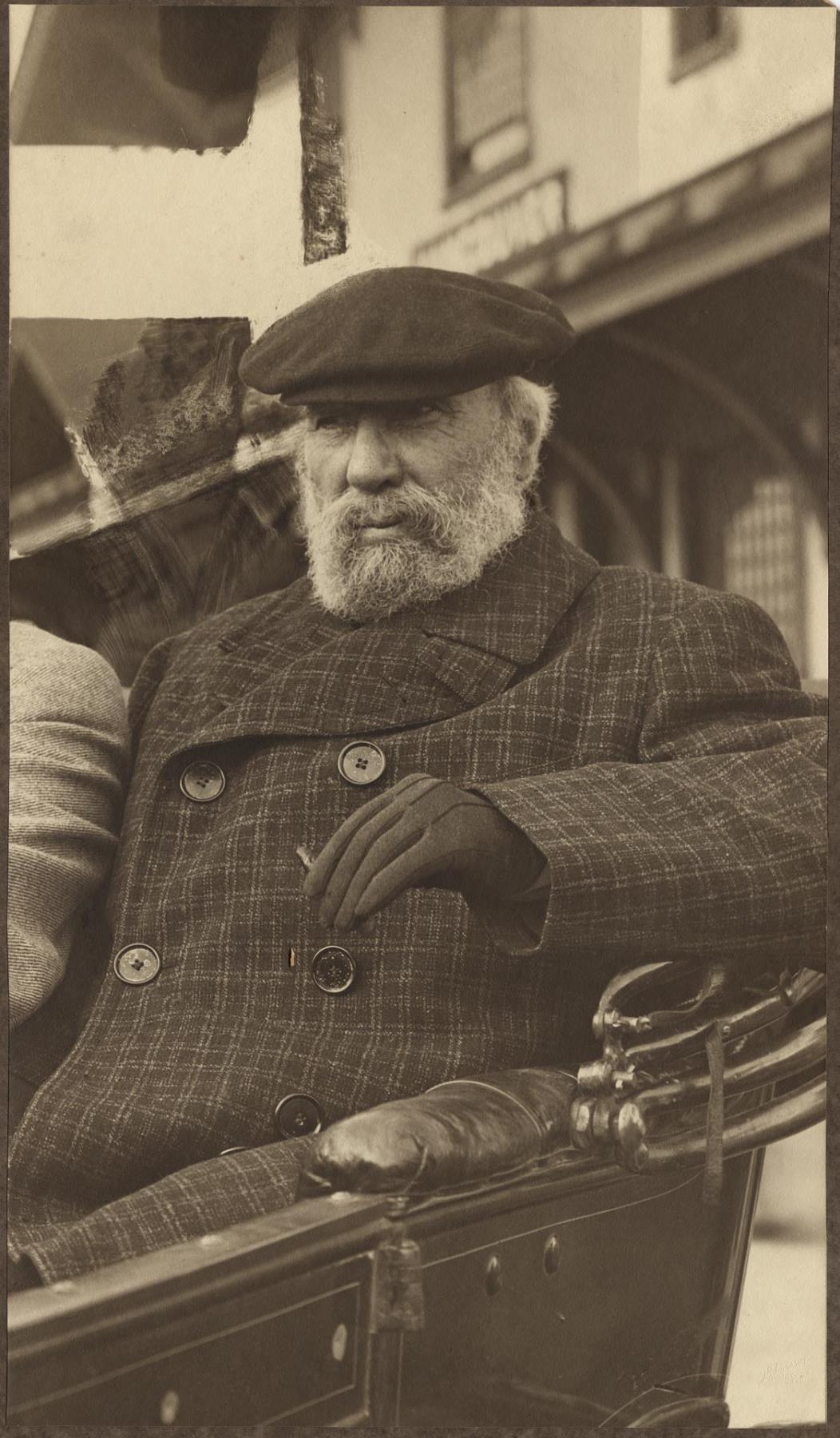 Image of James J. Hill seated in automobile, Seattle, circa 1909