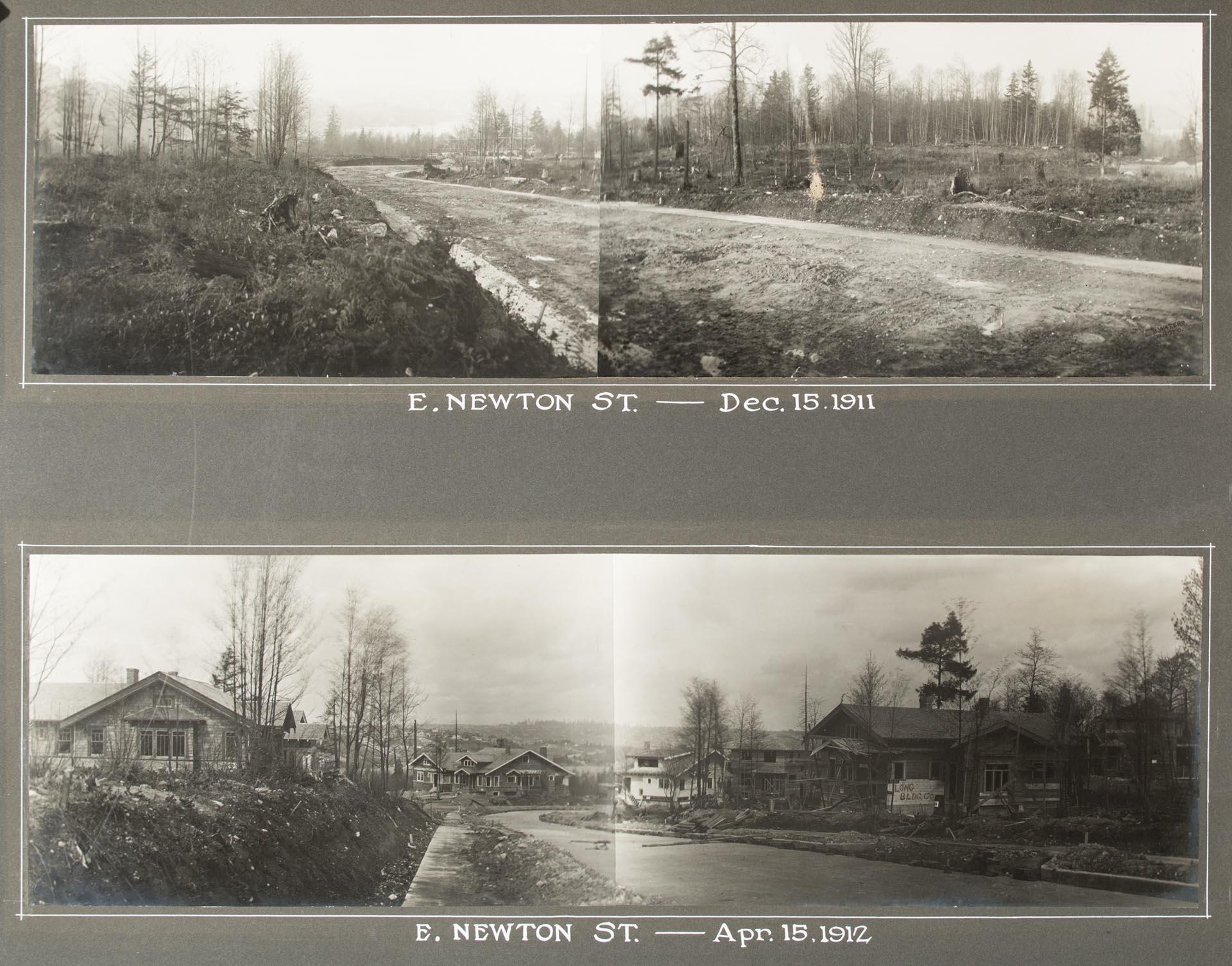 Image of Views of East Newton Street, Seattle, 1911 and 1912