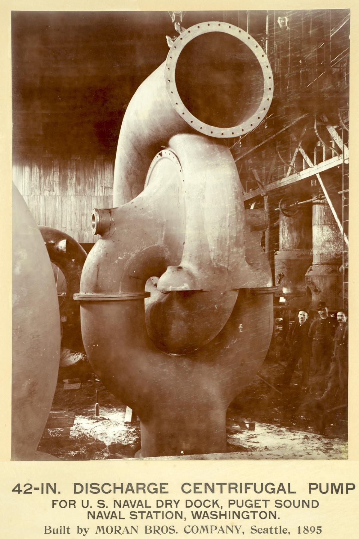 Image of Discharge centrifugal pump built by Moran Brothers Co. for U.S. Naval Drydock, 1895