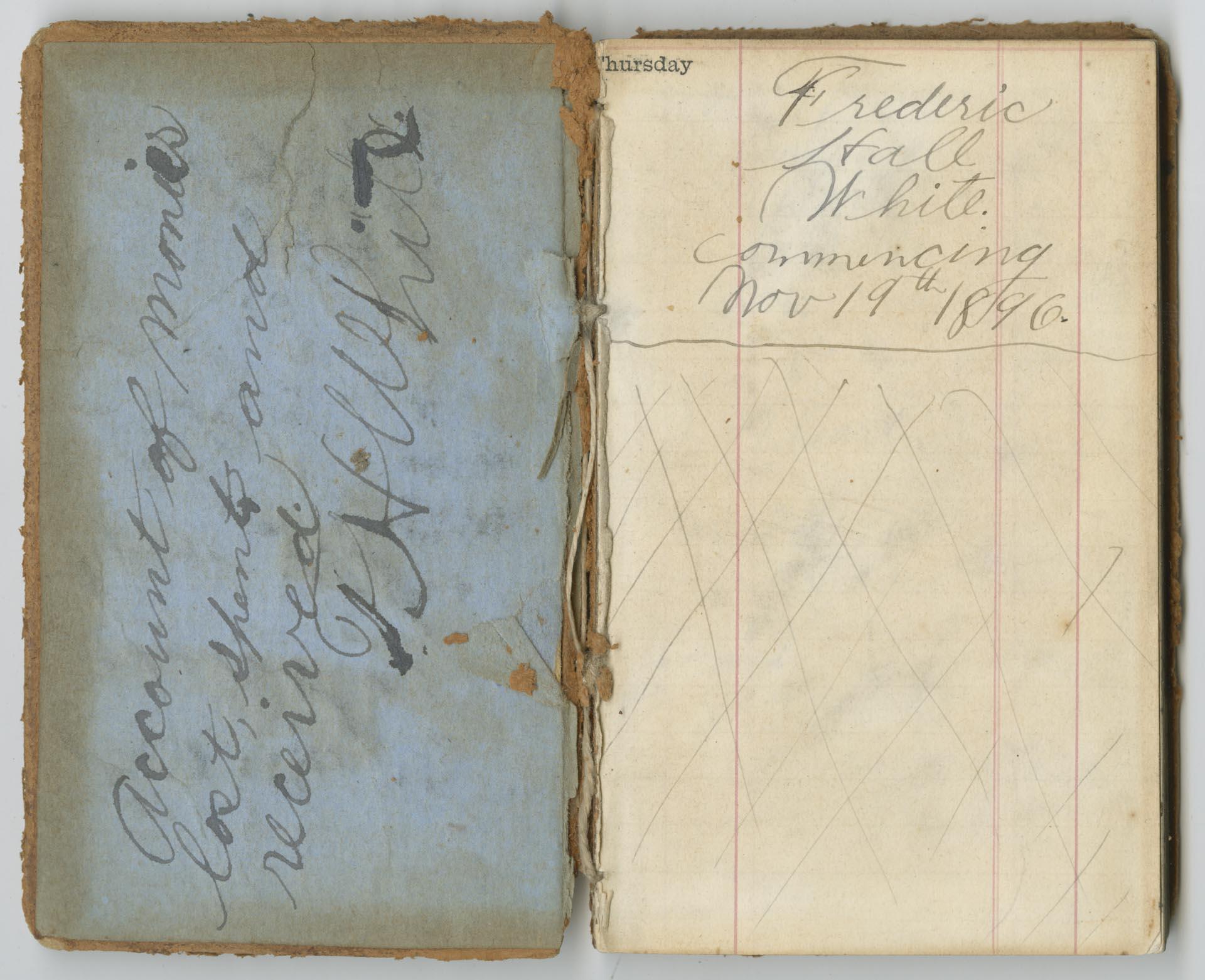 Image of Pocket account book of Frederic Hall White, 1896-1897