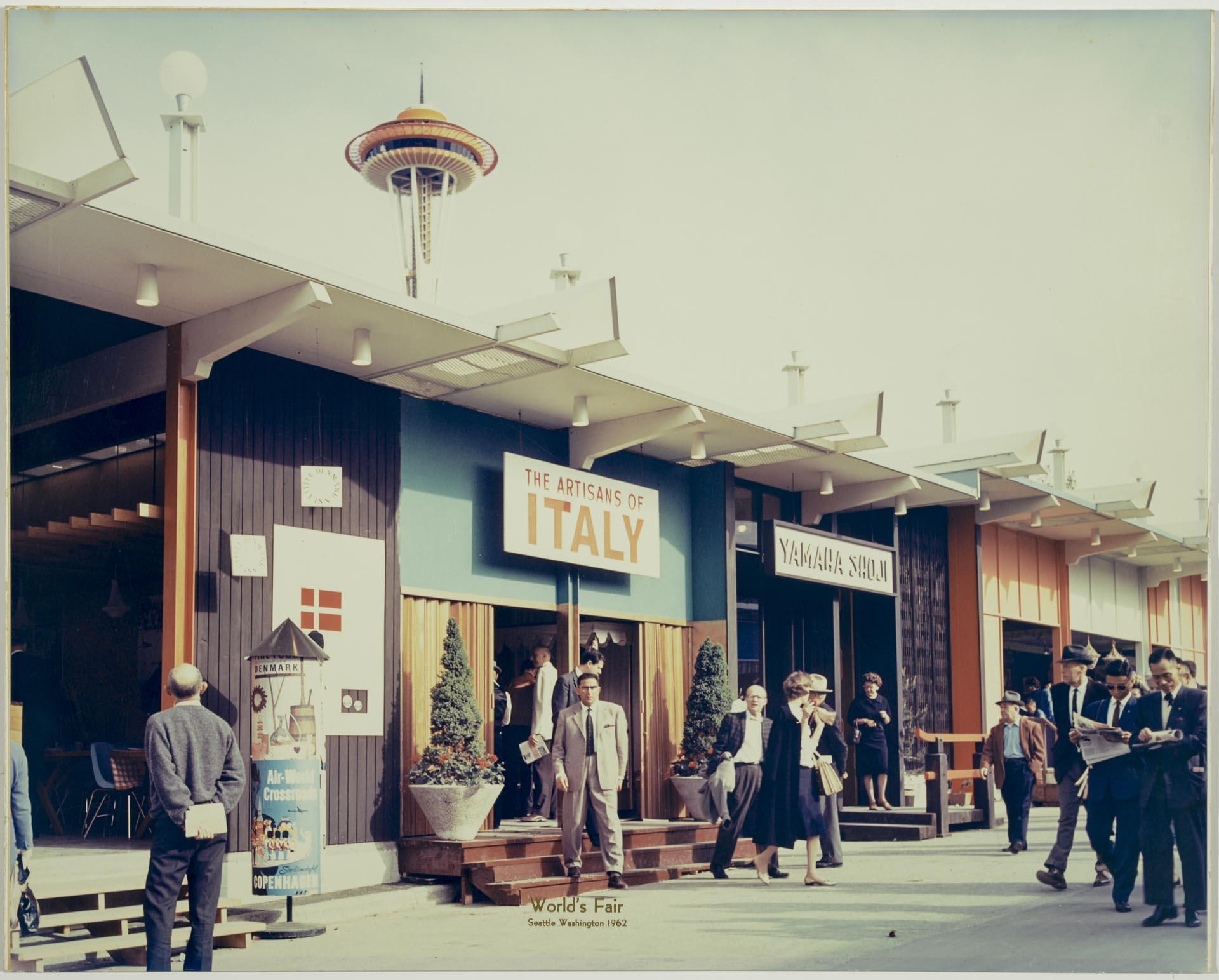 Image of Stores at Boulevards of the World, Seattle World's Fair, 1962