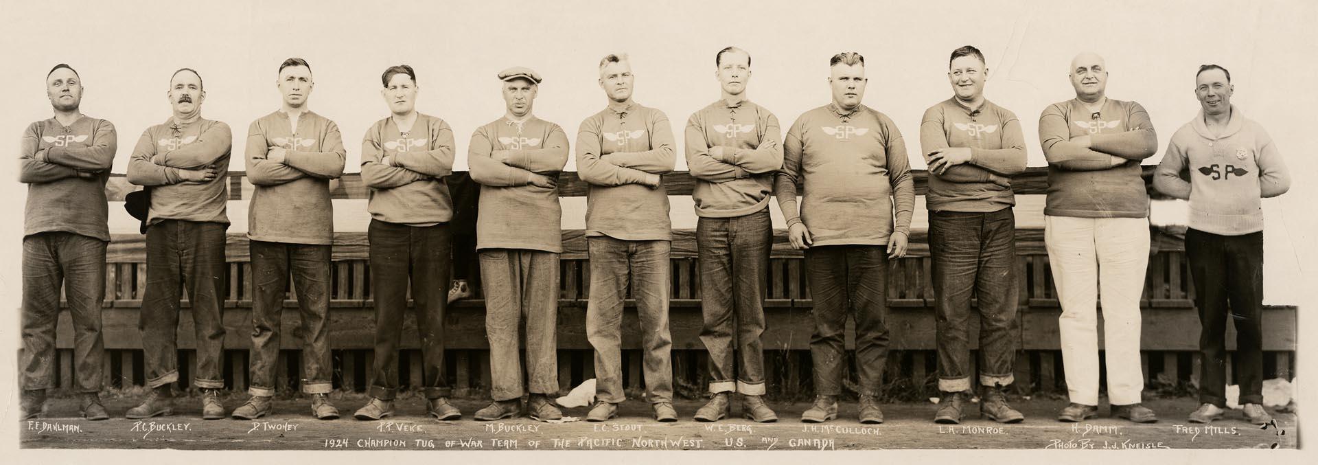 Image of Seattle Police Tug-of-War champions, July 1924