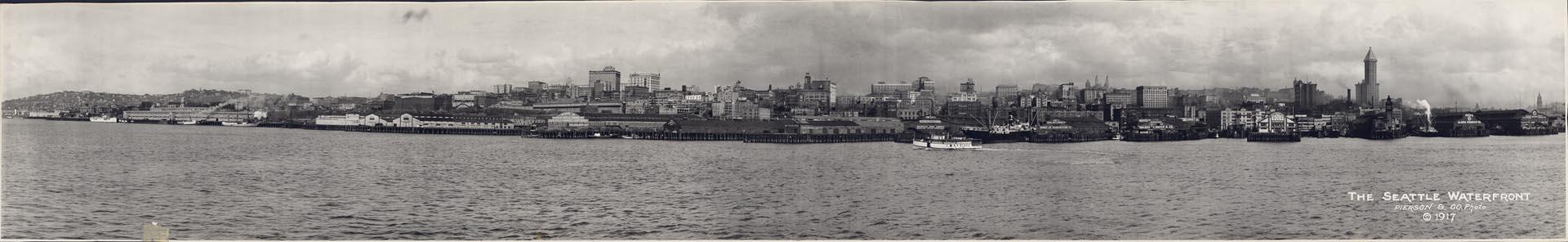 Image of Seattle waterfront from Elliott Bay, 1917