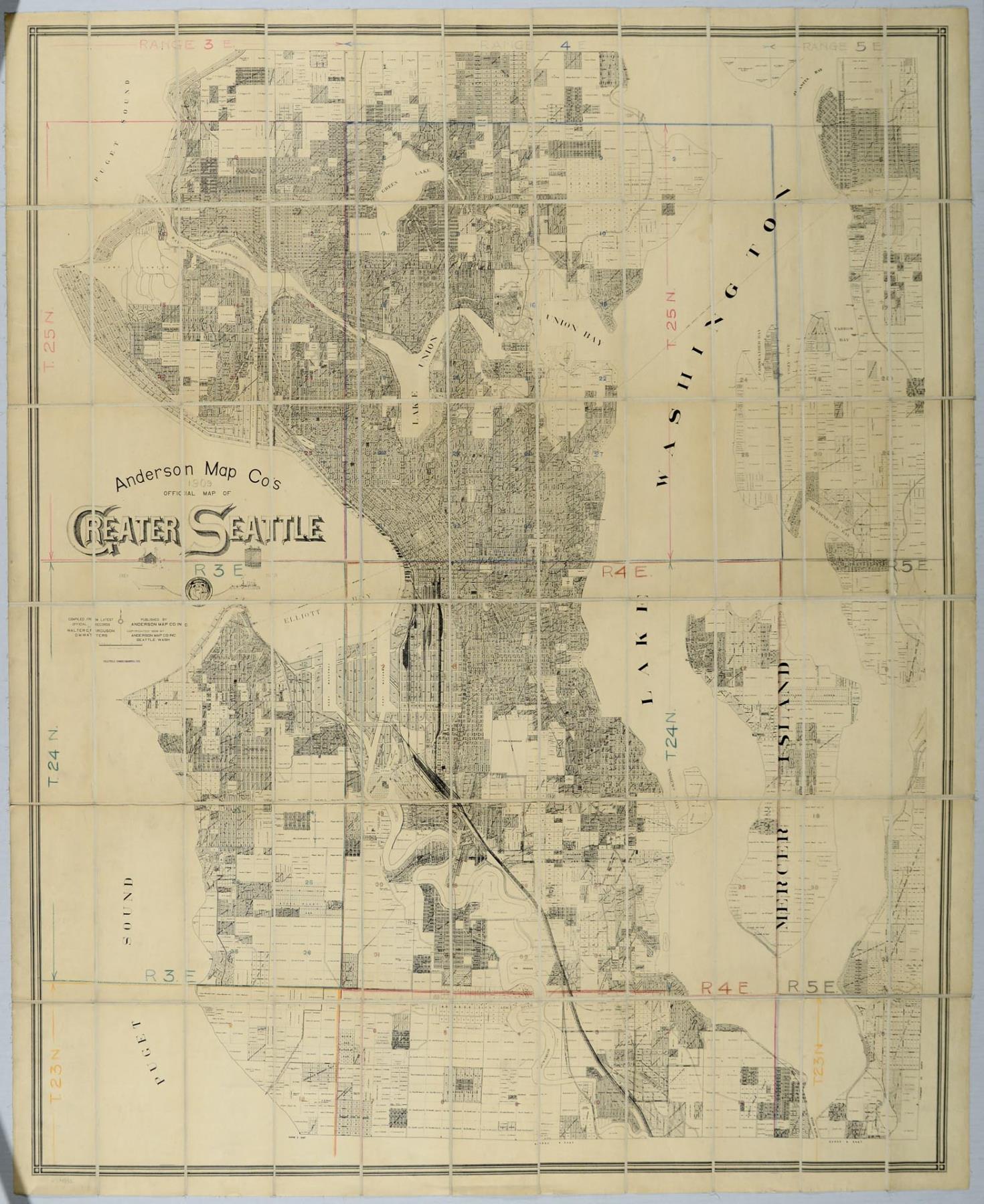 Image of Anderson Map Co.'s Official Map of Greater Seattle, 1909