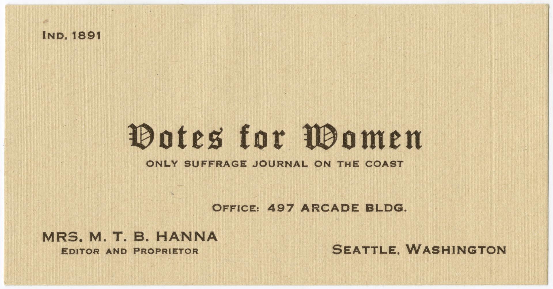 Image of Missouri Hanna business card, circa 1910