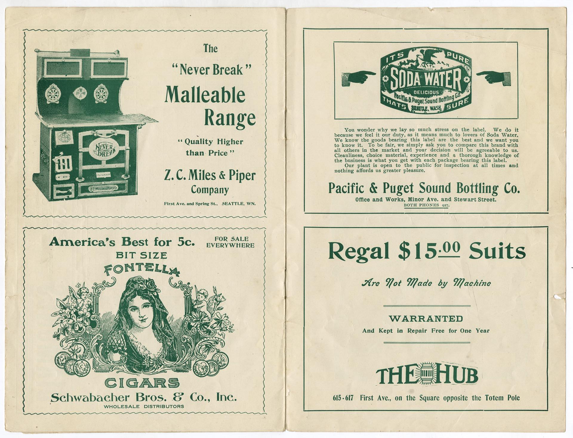 Image of Rainier Baseball Club scorecard, 1906