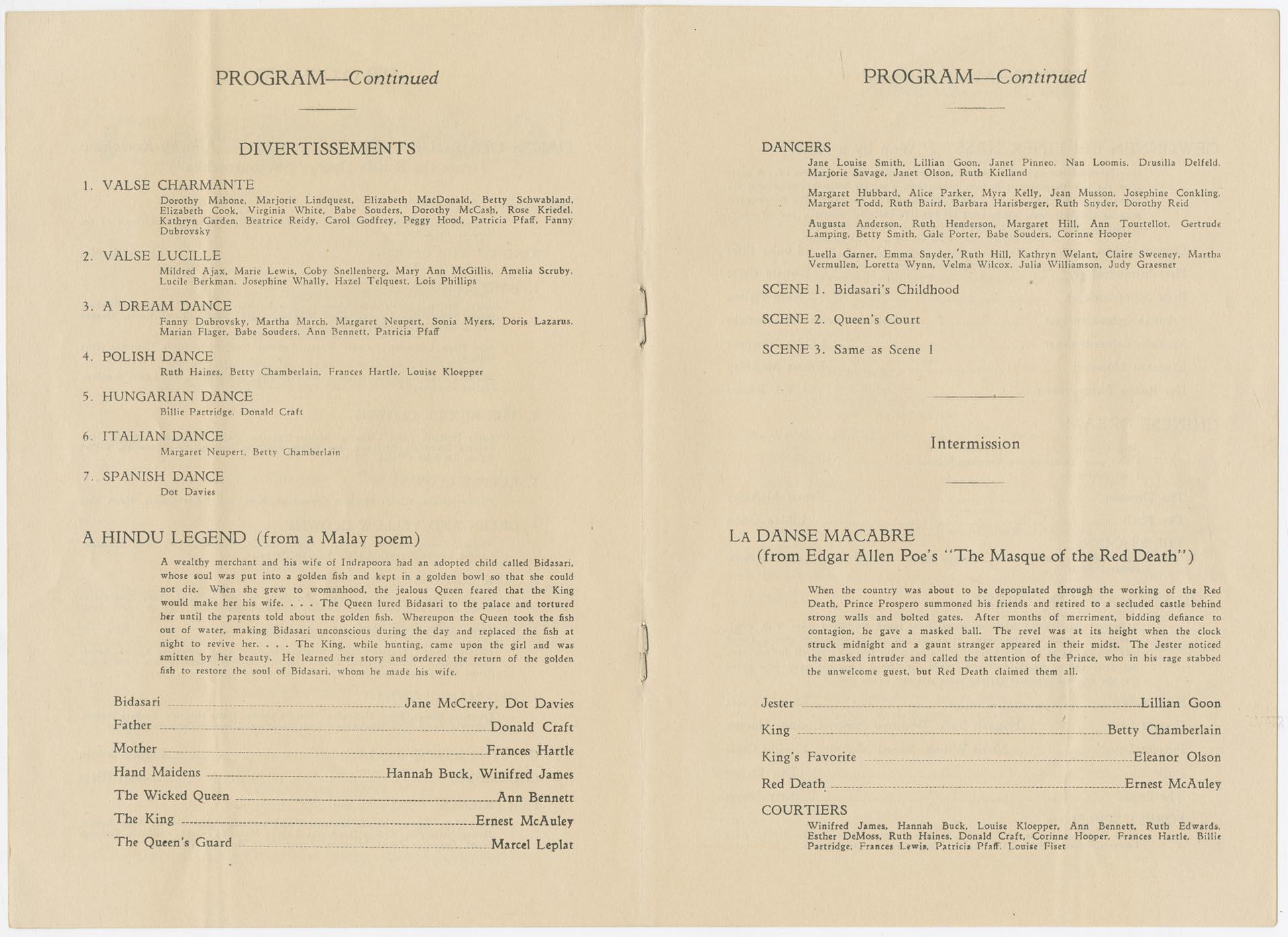 Image of Mary Ann Wells School of the Dance festival program, Seattle, June 4, 1927