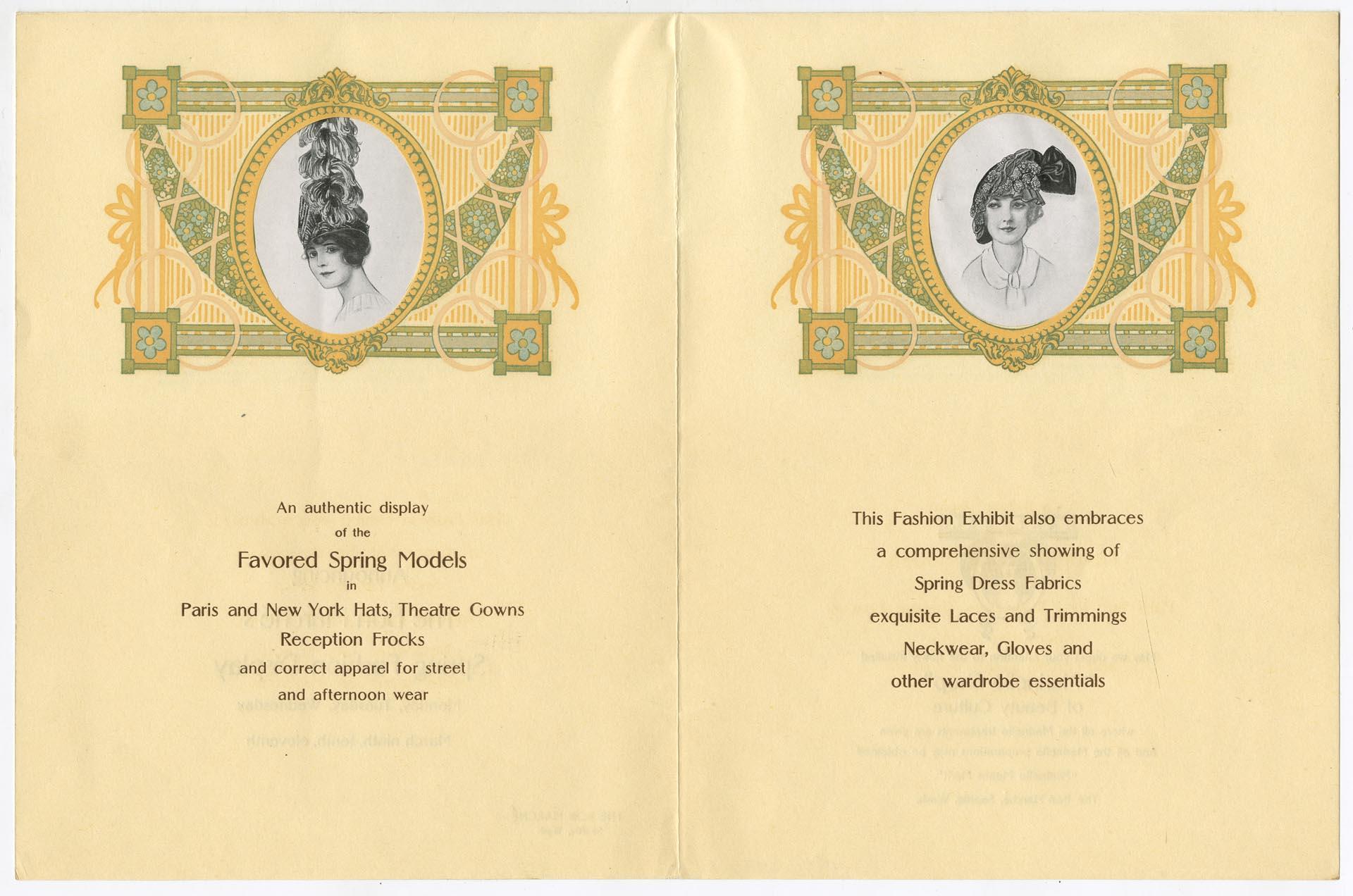 Image of The Bon Marché's spring fashion display announcement, 1914