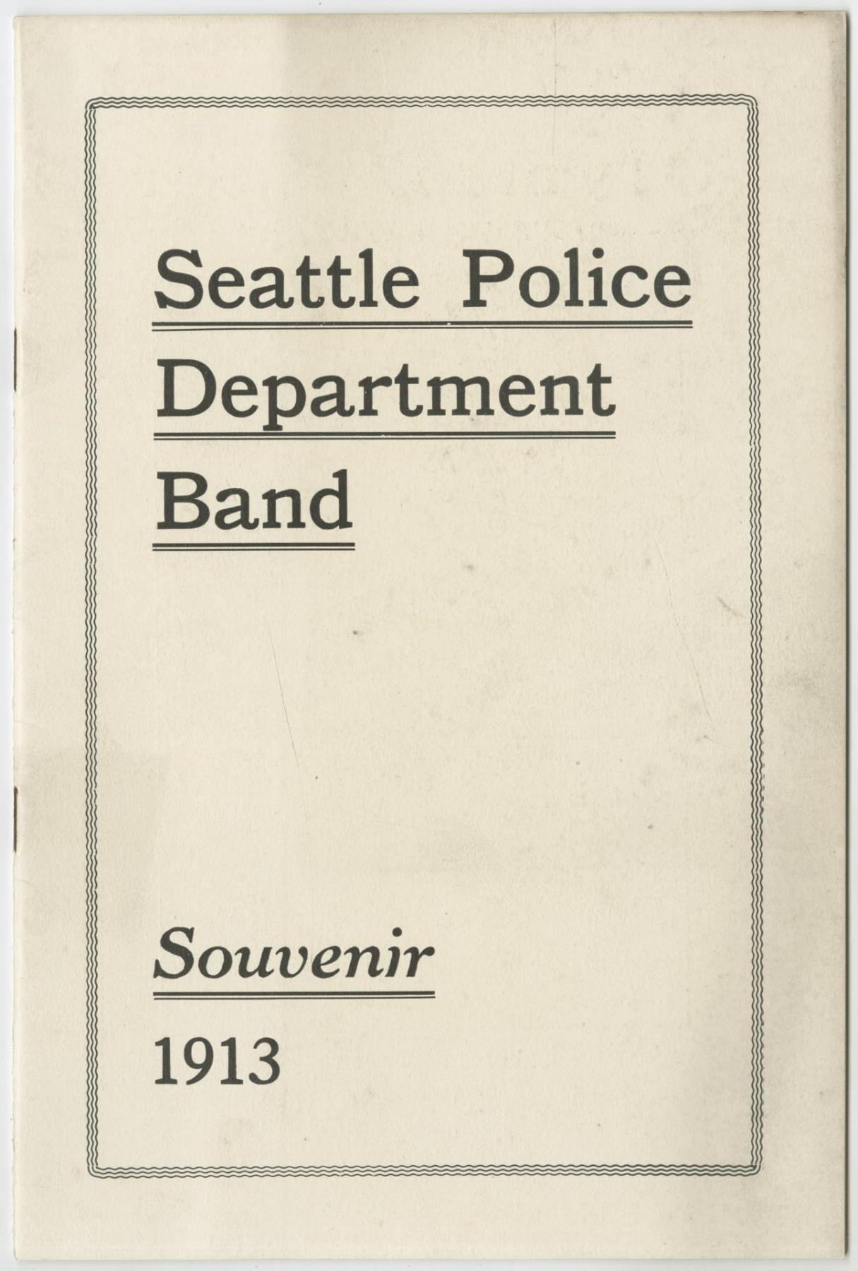 Image of Seattle Police Dept Band souvenir, 1913