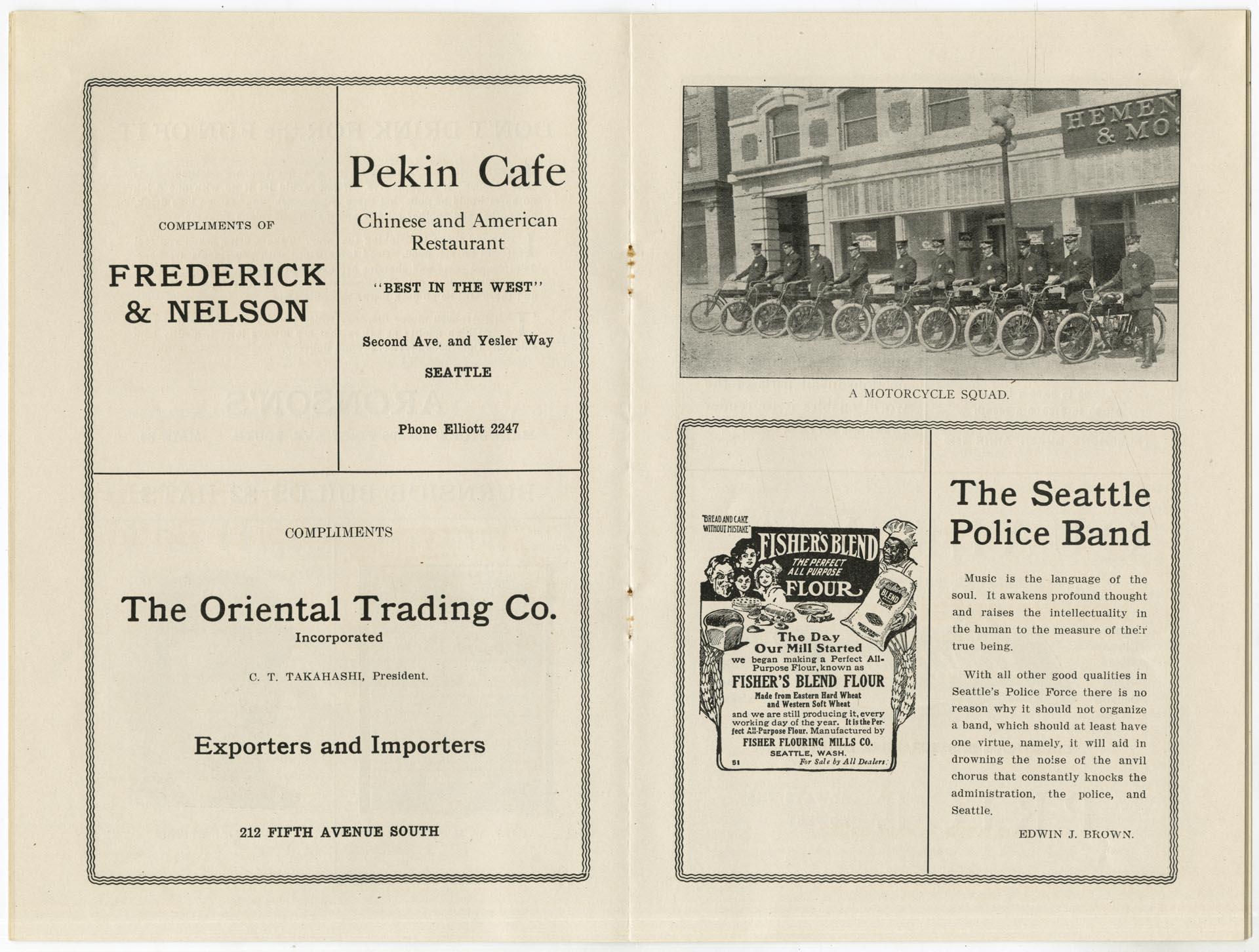 Image of Seattle Police Dept Band souvenir, 1913