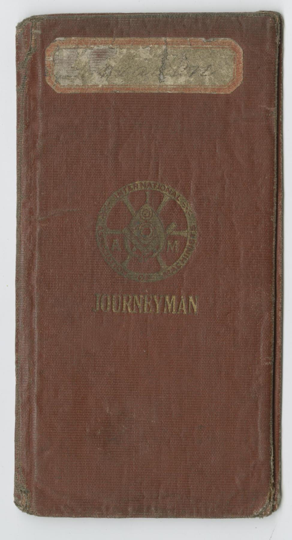 Image of Gus Carlson's machinists union dues book, 1919-1923