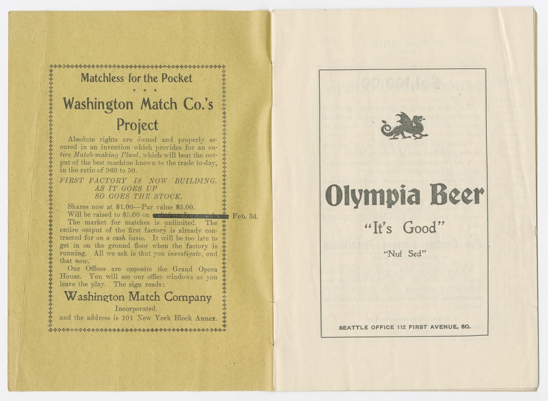 Image of Grand Opera House program, Seattle, 1902